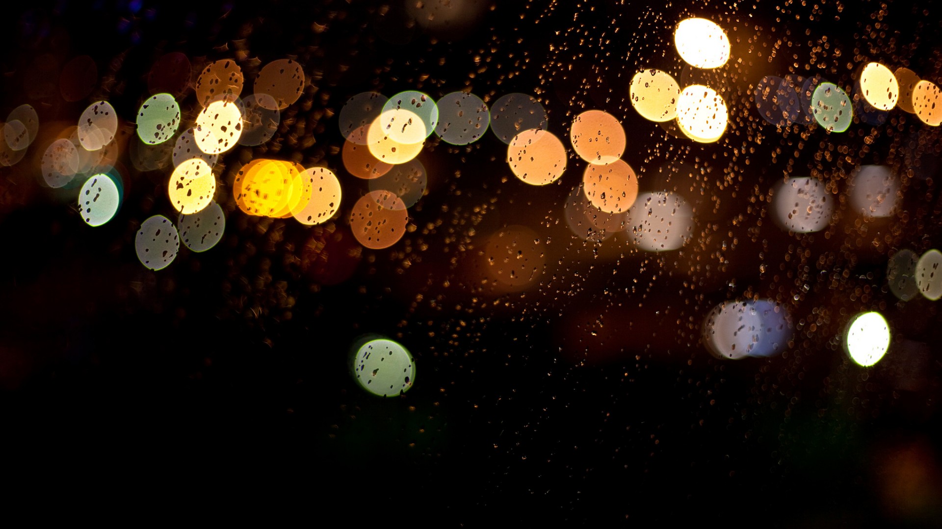 ['玻璃 雨夜 夜灯 4K高清壁纸合集']