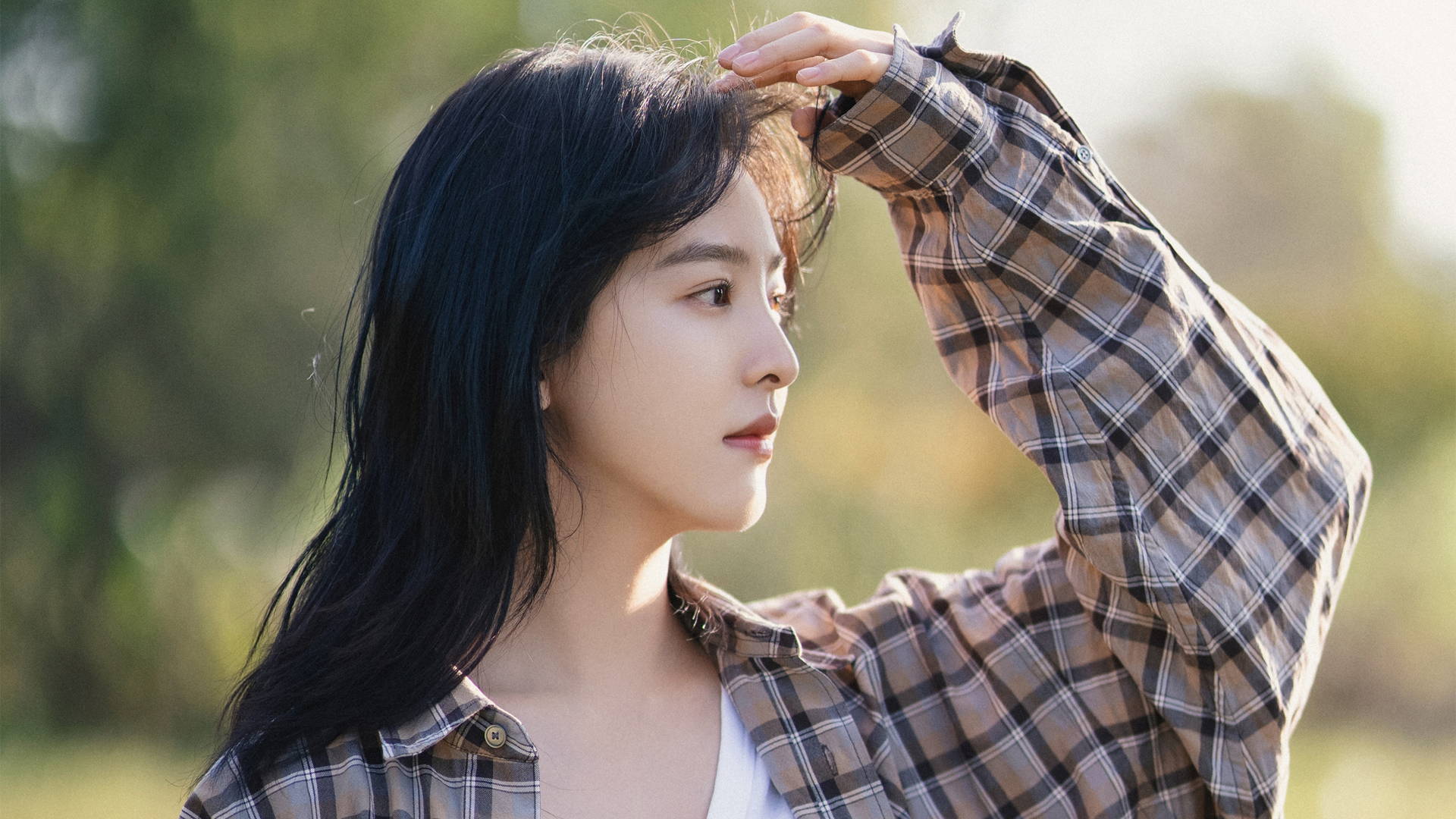 ['章若楠 衬衫 长发美女 电脑壁纸']