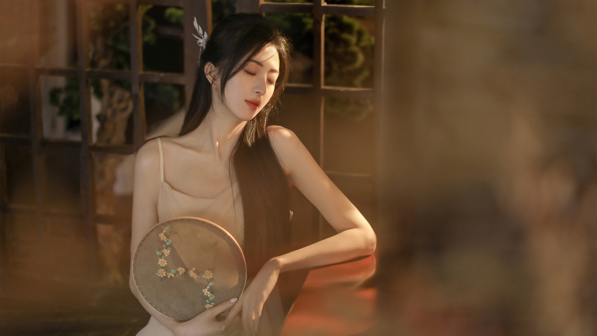 ['古风 长发美女 唯美 蒙眼 高清 古装 电脑壁纸']