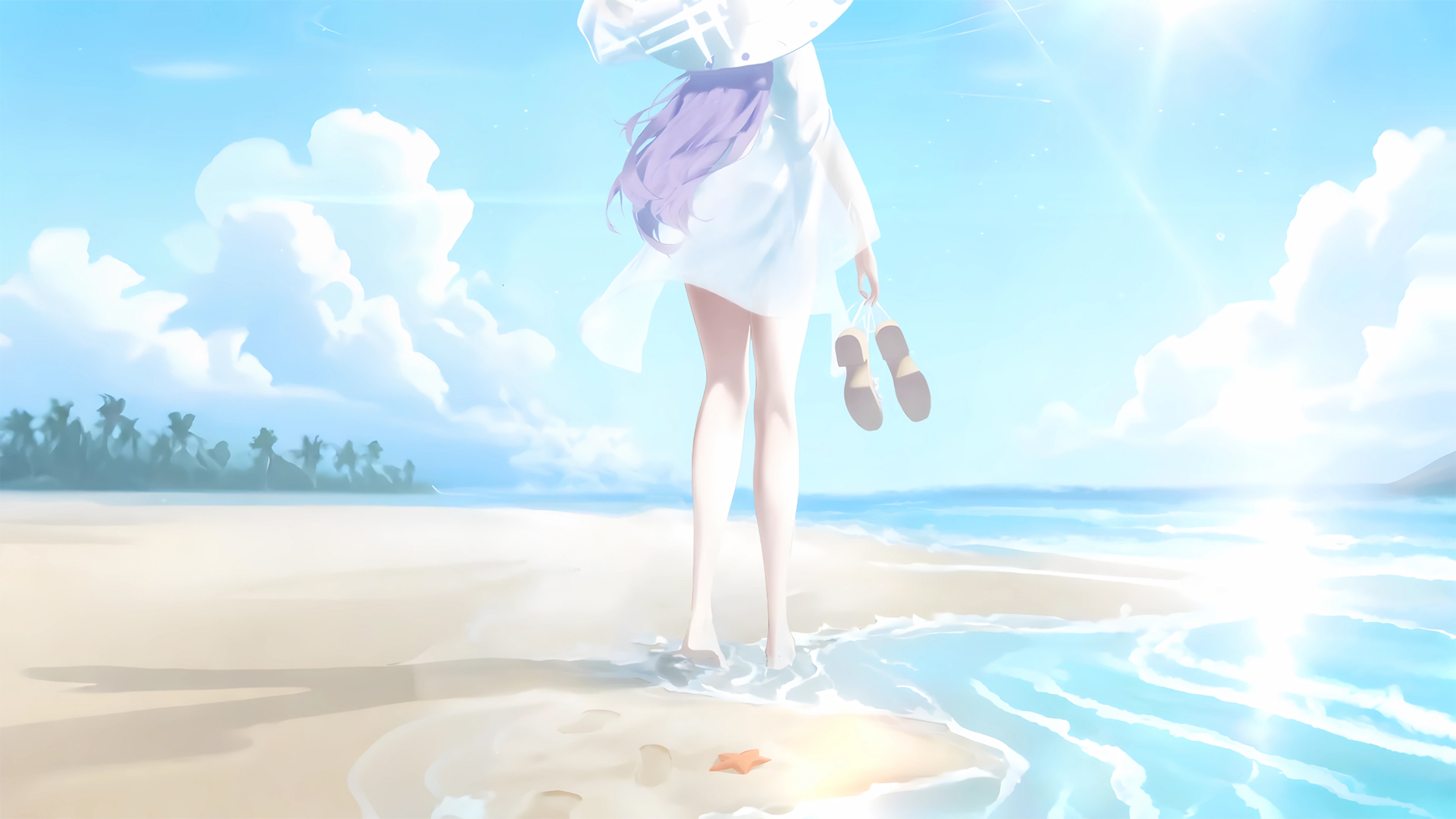 ['海边的亚津子 唯美 4K高清电脑壁纸']