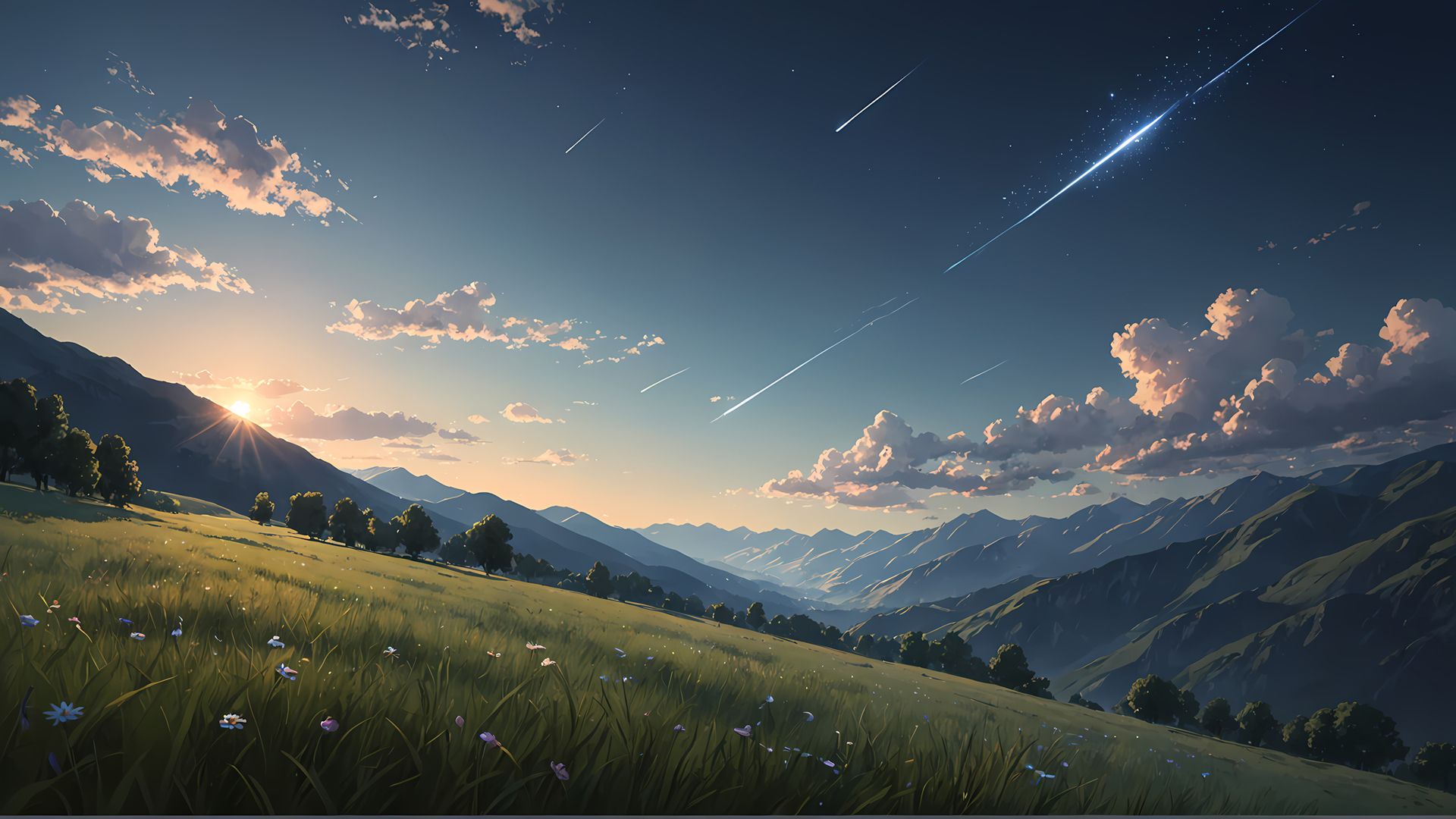 ['草原 流星 风景 壁纸']