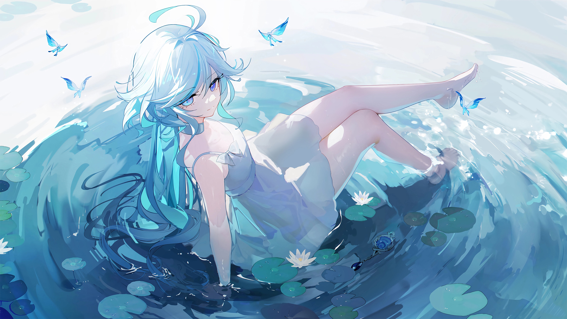 ['芙宁娜 水中唯美高清全屏壁纸']
