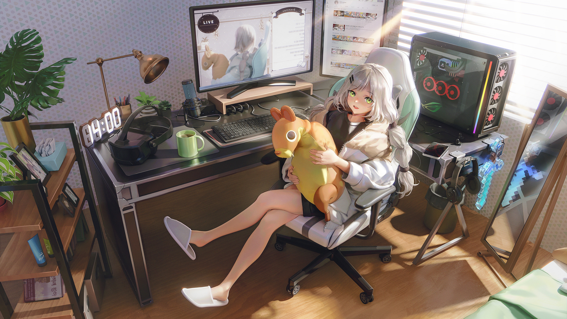 ['二次元美少女 动漫壁纸 高清电脑壁纸 房间 异世界']