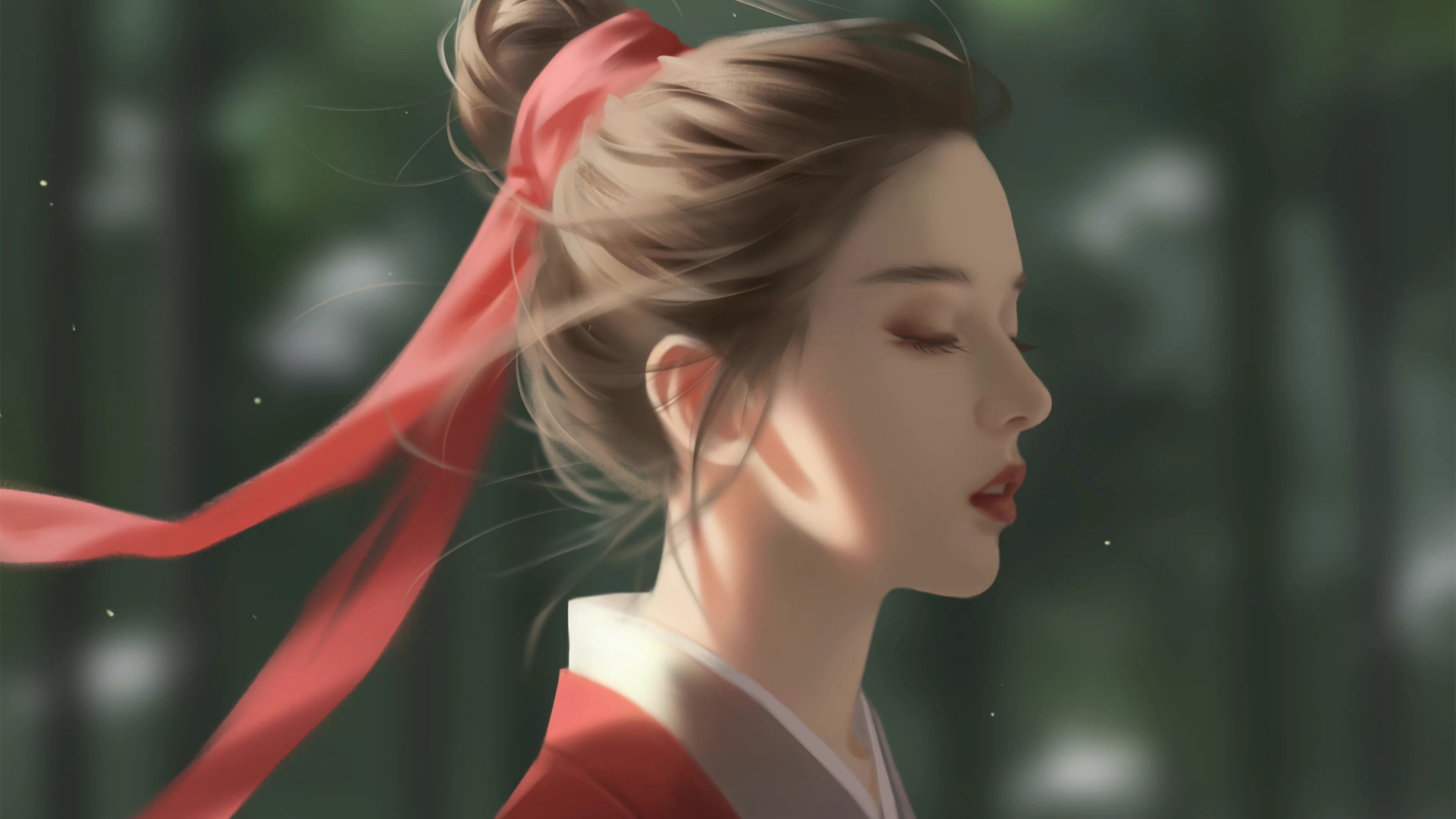 ['古风动漫美女 闭眼 高清壁纸 4K 潇洒']