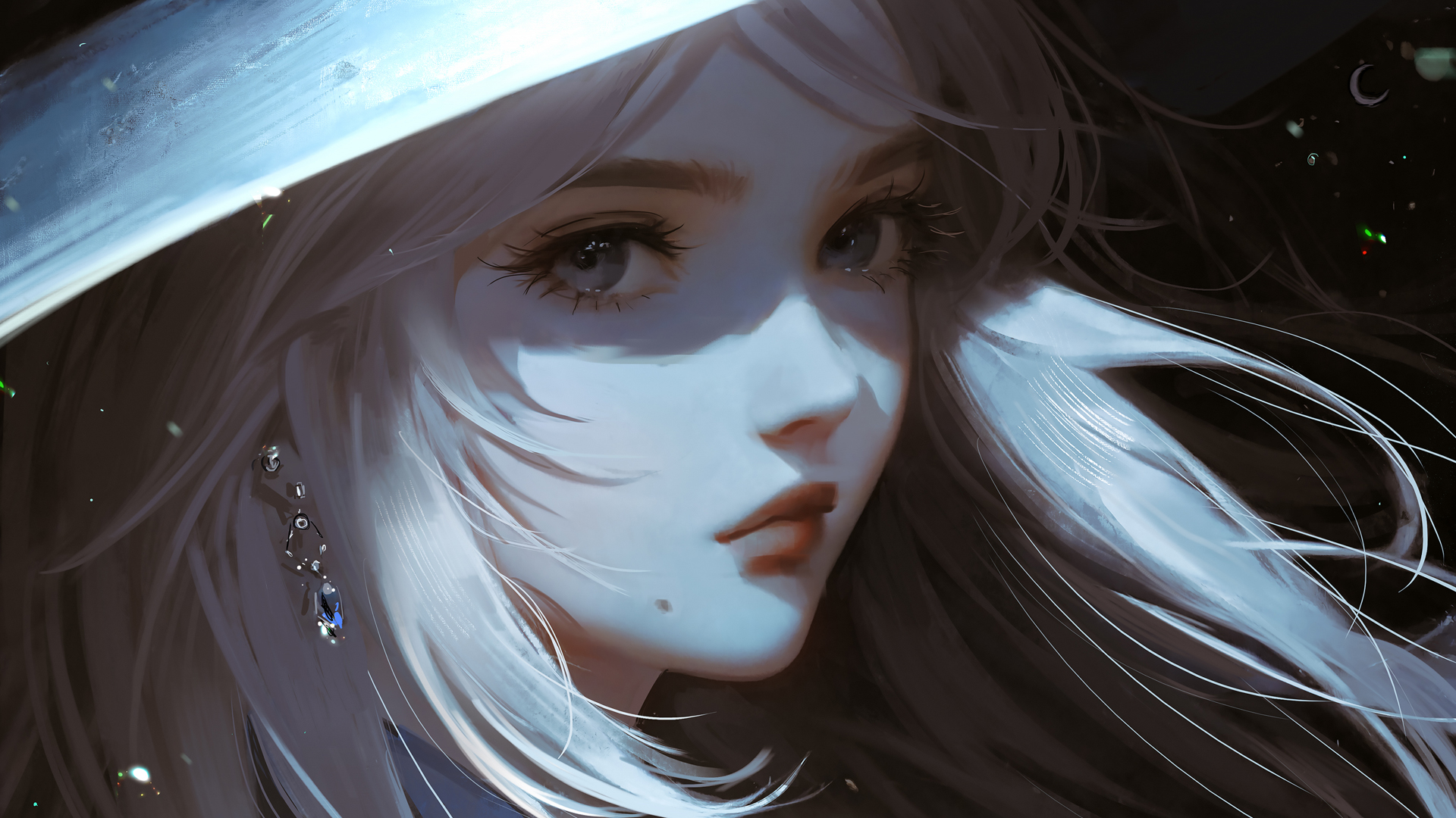 ['动漫少女 帽子 耳环 唯美 高清4K壁纸']