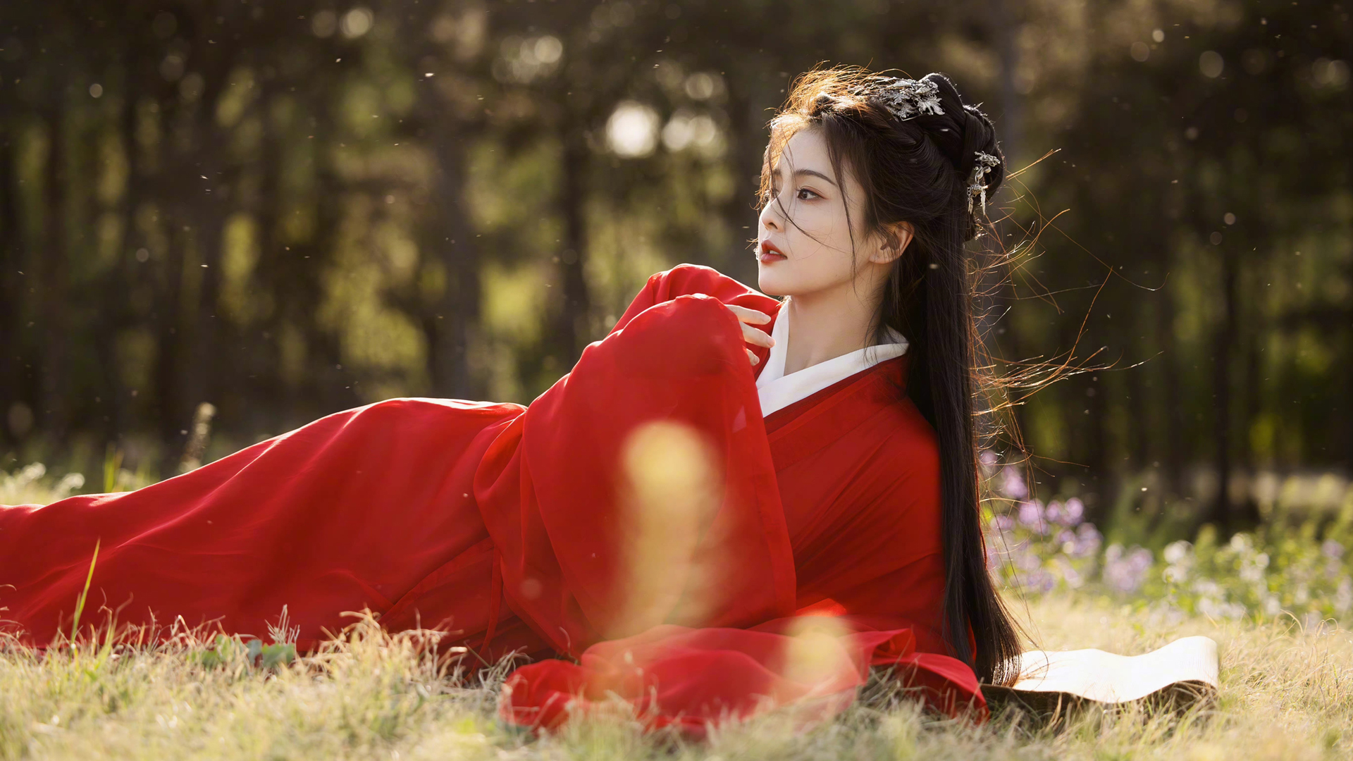 ['红衣古装 汉服仙侠 女侠白鹿 高清壁纸']