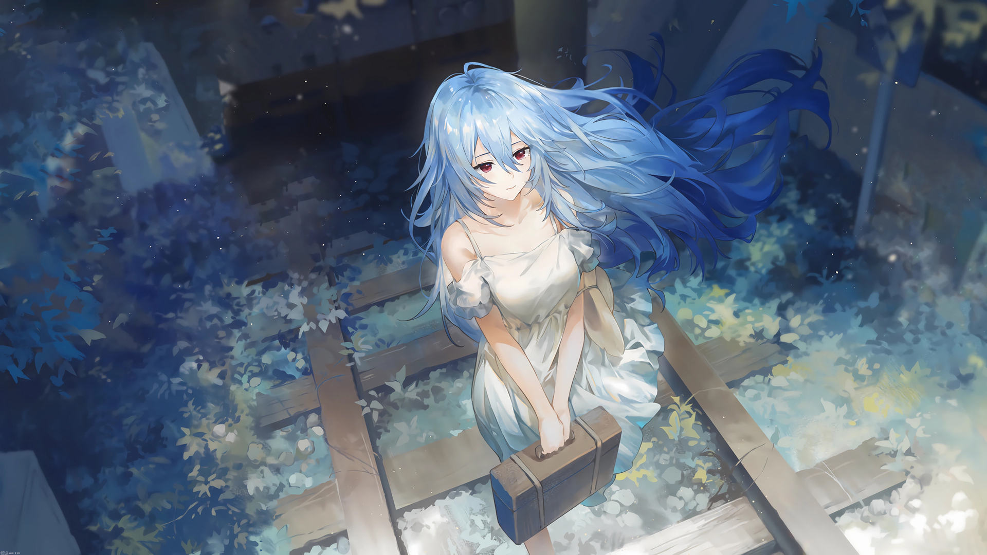 ['新世纪福音战士EVA 森林 轨道 手提箱 动漫壁纸']