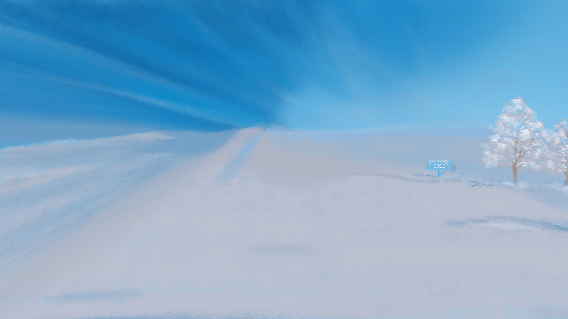 ['冬天 雪景 清新 高清壁纸 2023新年']