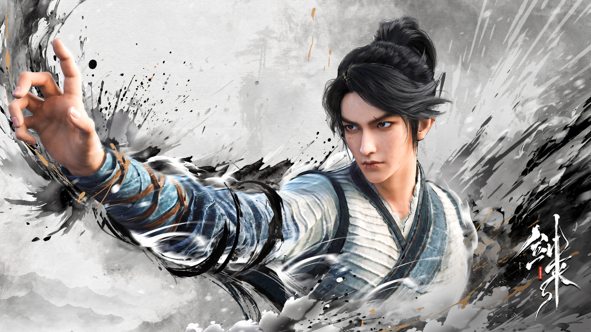 ['剑来动画 黑白水墨国风 4K电脑壁纸']