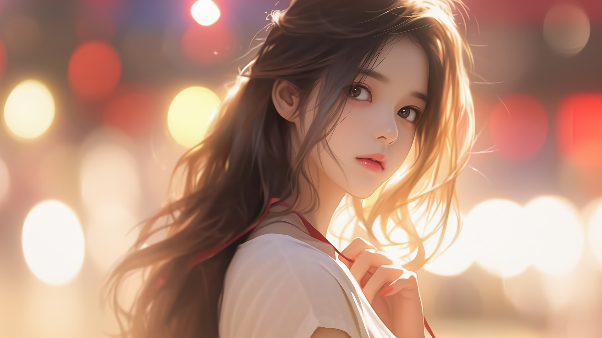 ['长发美女 回眸 动漫壁纸 桌面高清4K']