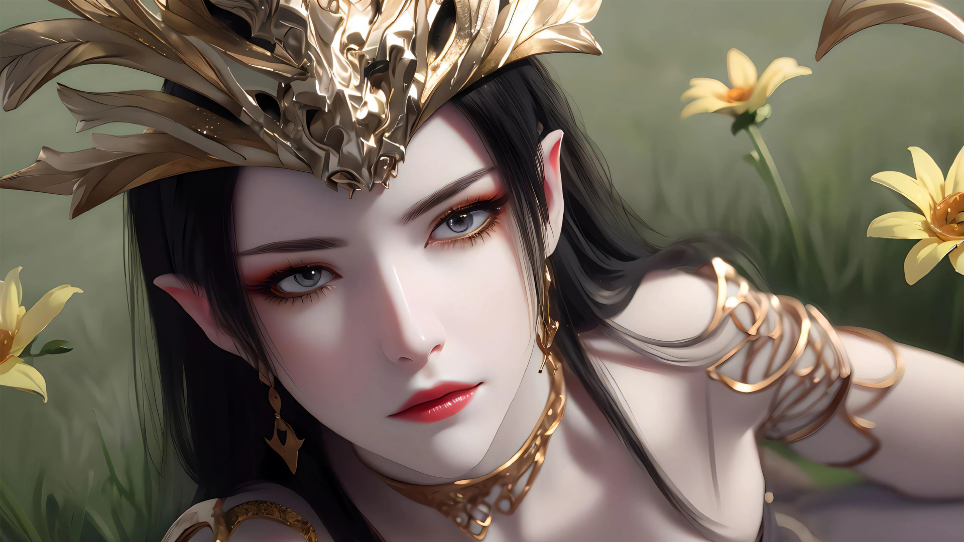 ['斗破苍穹 美杜莎 4K高清壁纸 无水印 绝美红衣女王 国漫女神']
