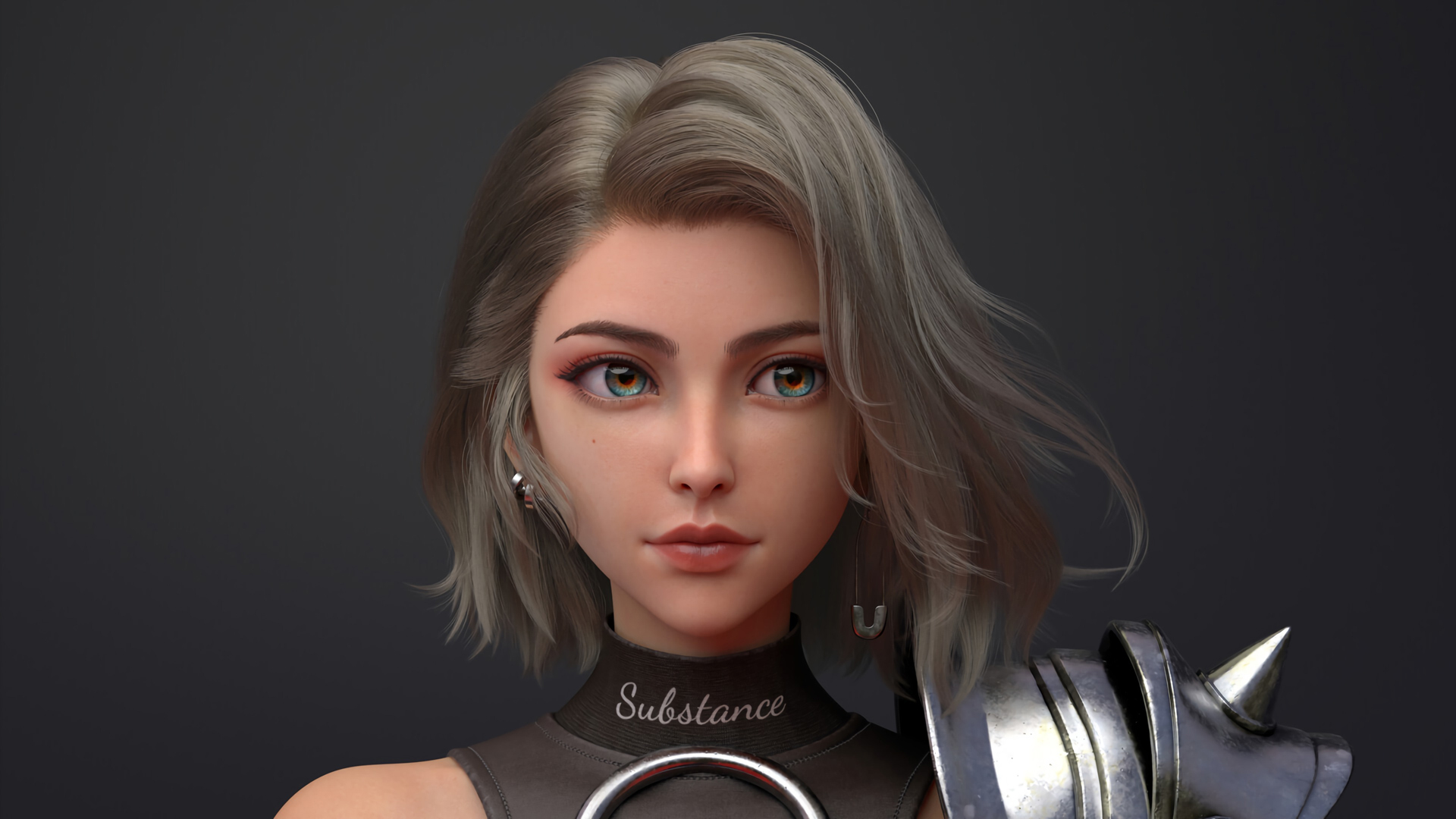 ['3D美女短发脸 高清壁纸']
