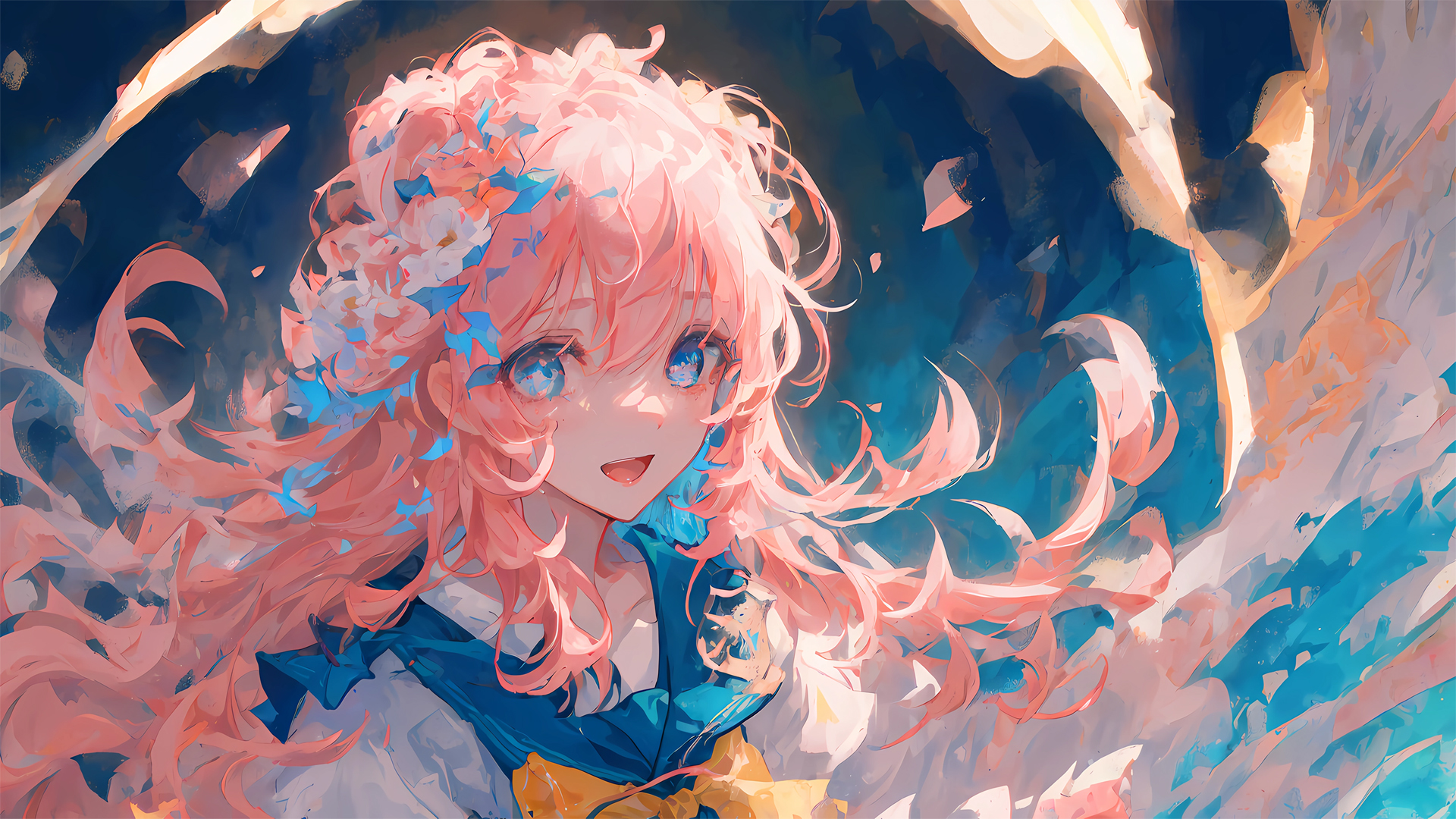 ['动漫 星空 女孩 唯美 高清壁纸']