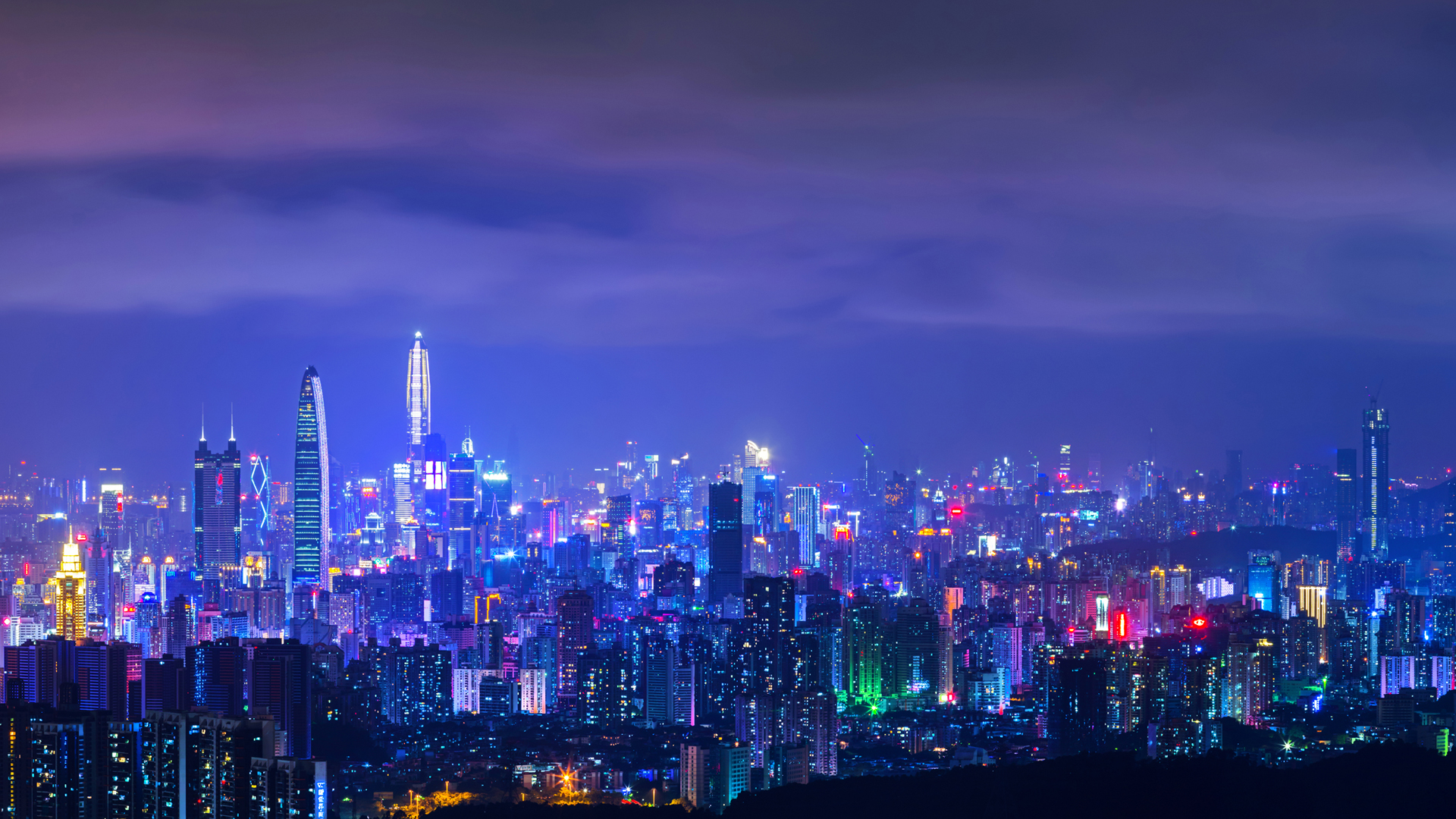 ['深圳 城市夜景 壁纸 高清 深圳湾']