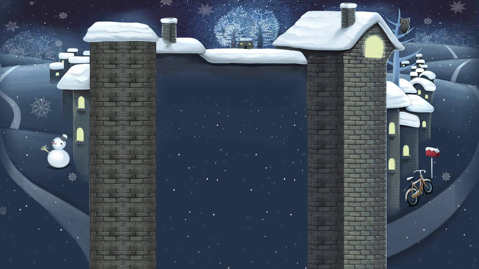 ['冬季 圣诞 雪城堡 桌面壁纸']