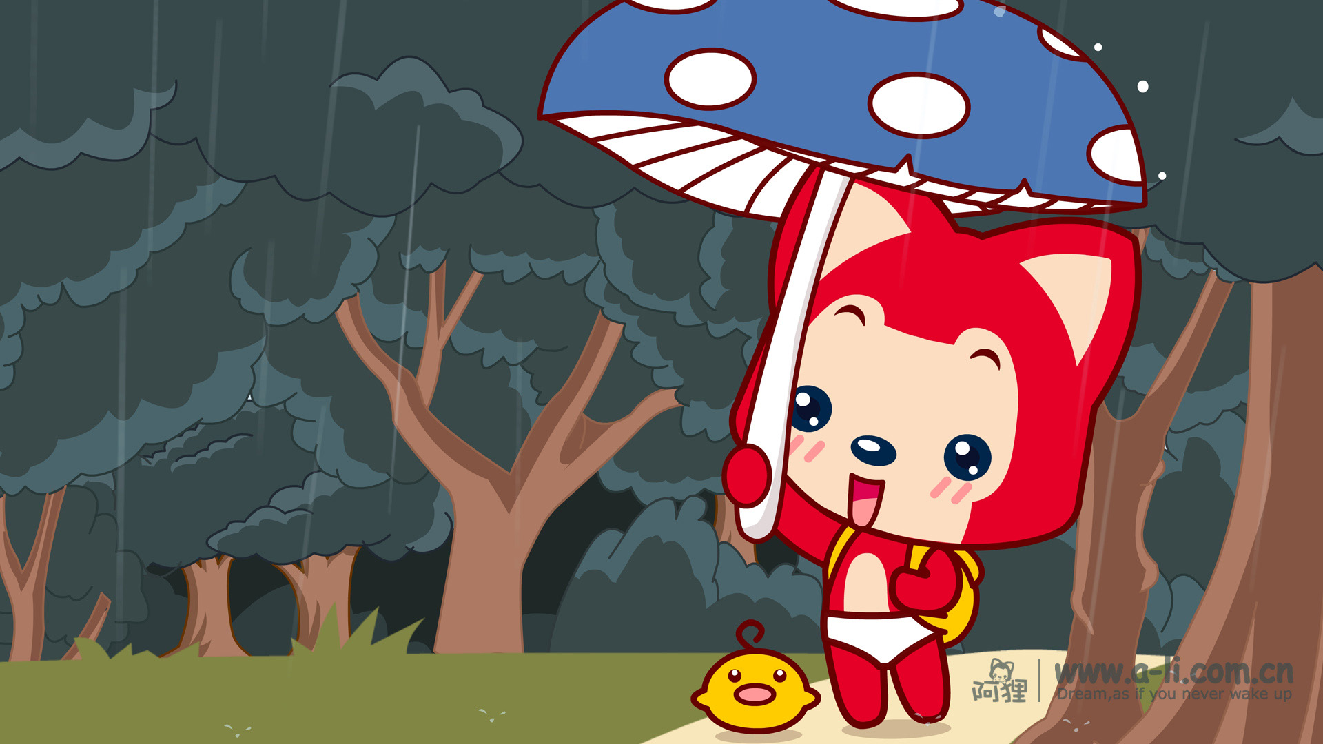 ['雨神来了 阿狸 桌面壁纸 高清 卡通 电脑壁纸 4K超清']