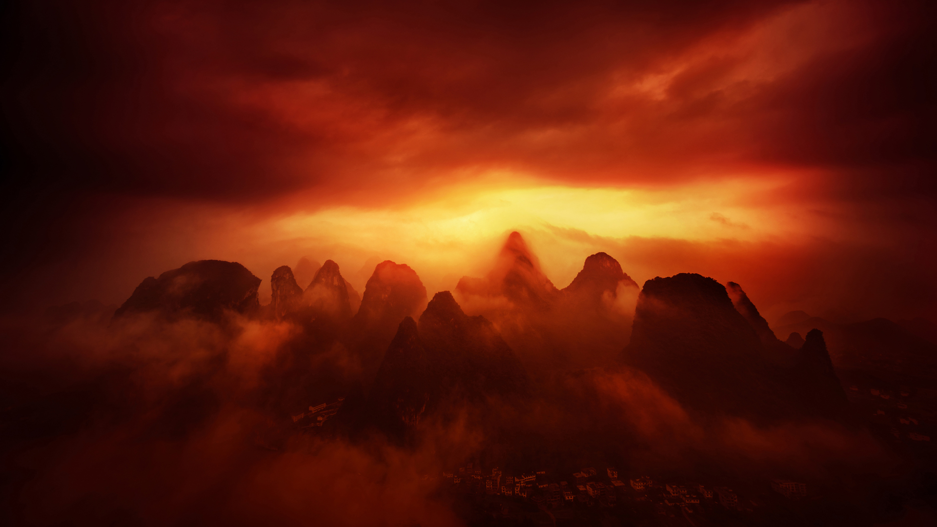 ['桂林山水 广西桂林 高清摄影 唯美风景壁纸 自然风光 旅游景点']