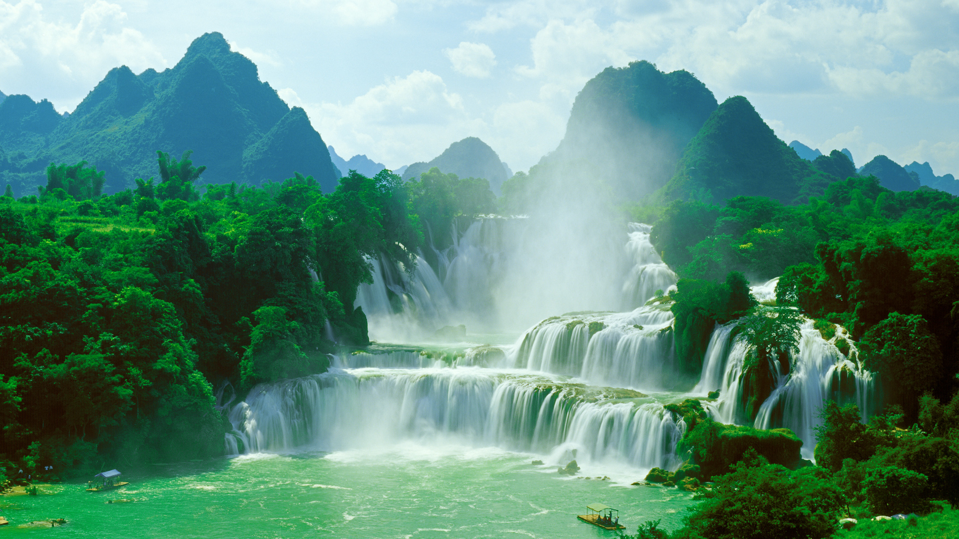 ['德天瀑布 4K超高清 自然风景 桌面壁纸 航拍']
