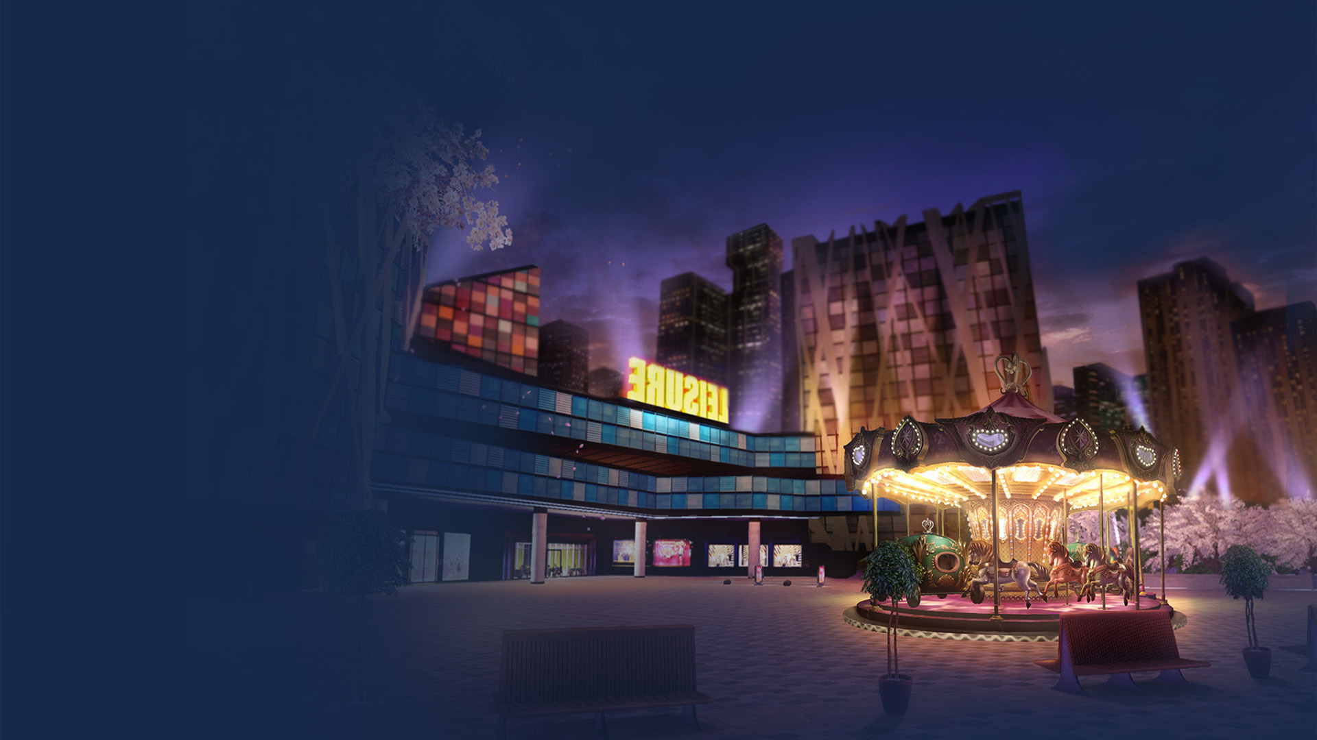 ['迷情之夜 唯美城市夜景 高清桌面壁纸']
