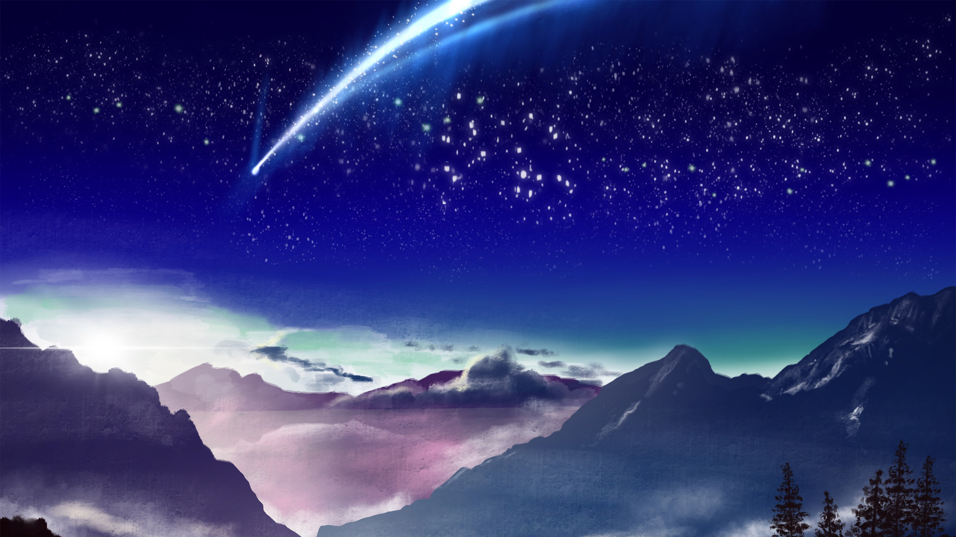 ['《你的名字》流星风景壁纸 高清 4K 动漫电影']