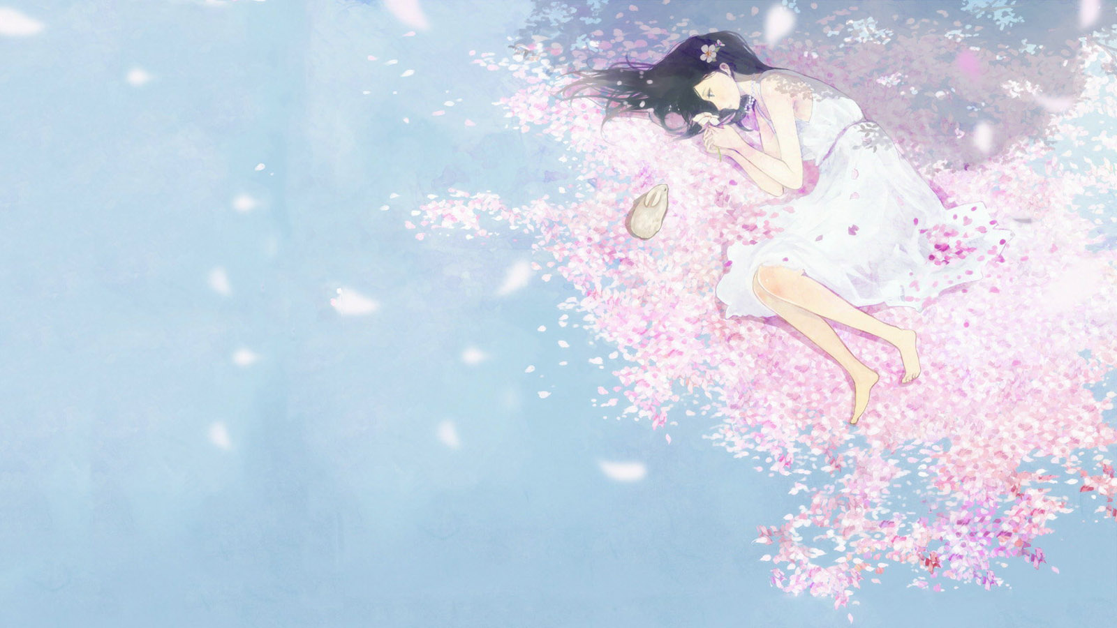 ['浪漫樱花 桌面壁纸 高清背景 唯美插画 春季装饰']