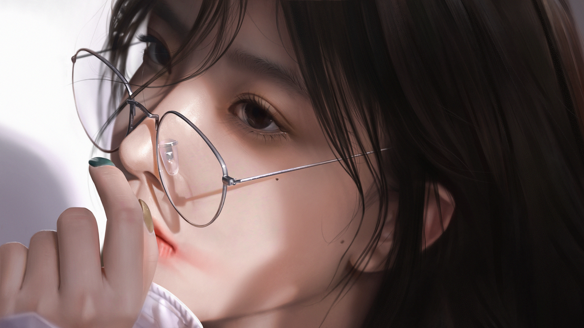 ['动漫 眼镜少女 高清壁纸 美女写真']