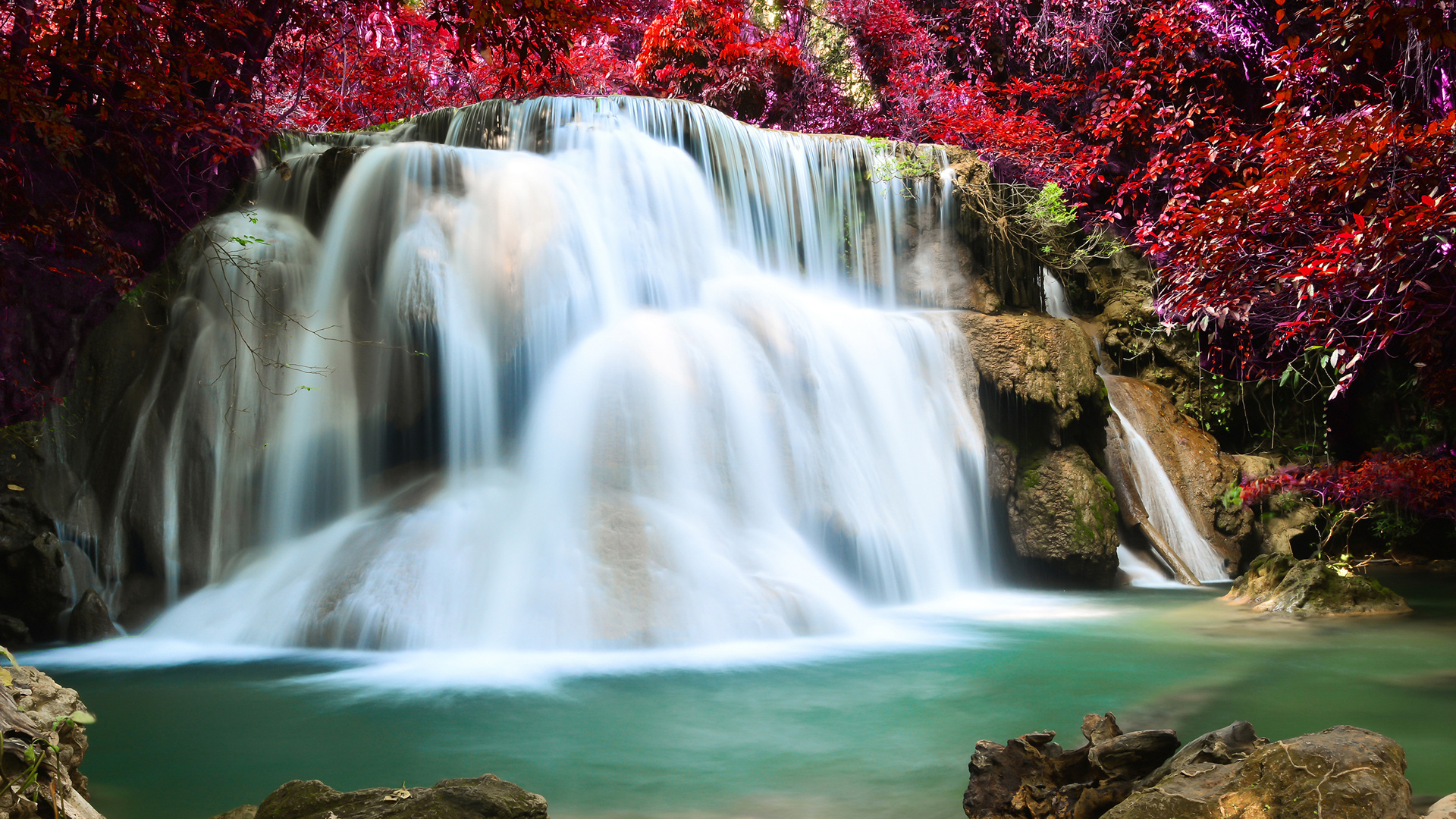 ['泰国 通塞瀑布 风景 壁纸']