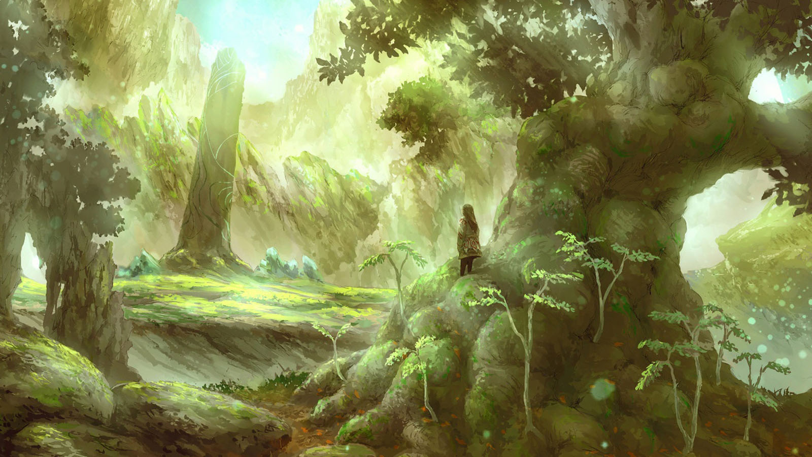 ['森林公主 桌面壁纸 高清图片 梦幻背景 精灵公主']
