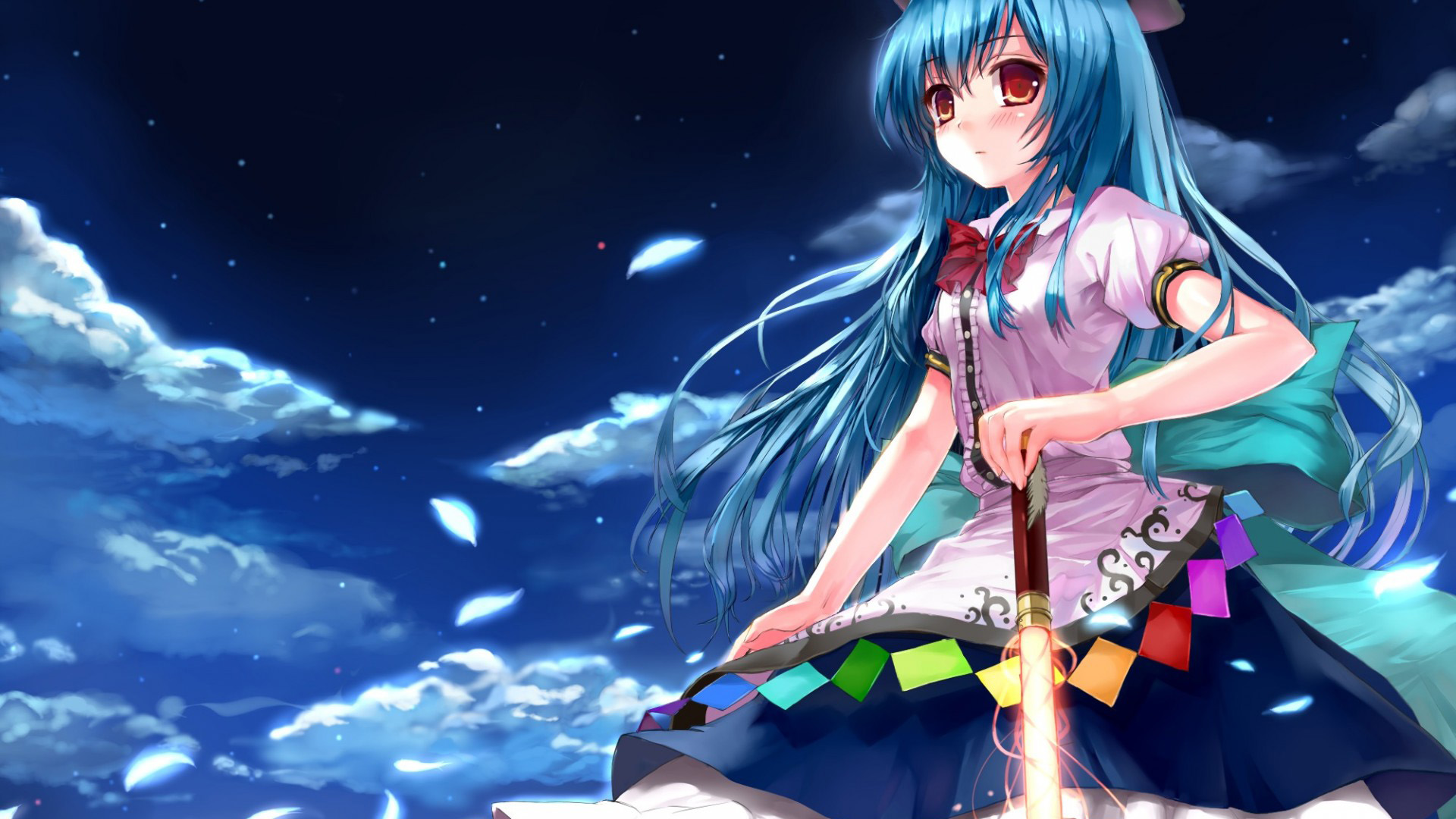 ['动漫 天使 东方女孩 桃子 花瓣 美少女 壁纸']