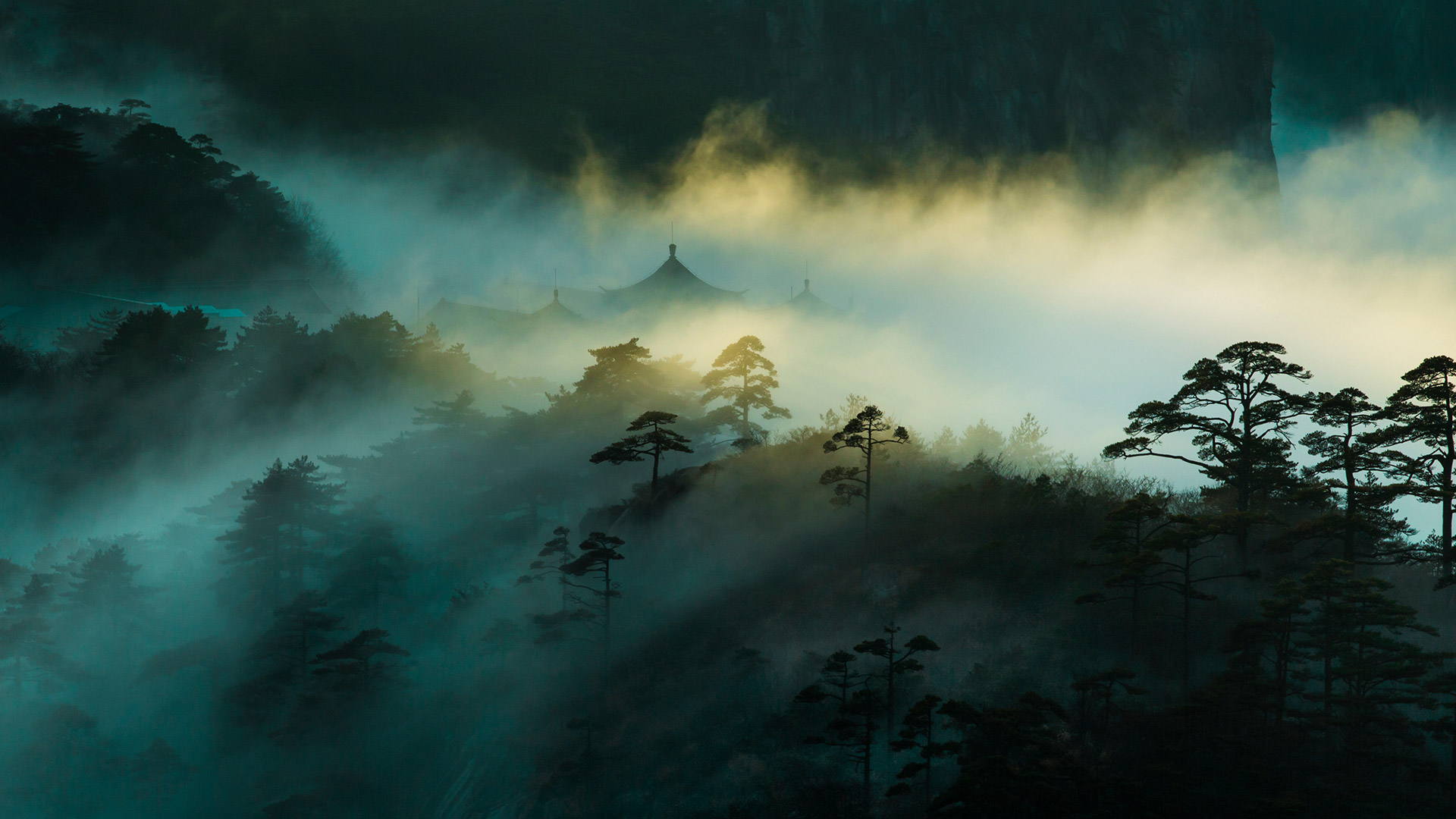 ['黄山风景 桌面壁纸 高清 安徽 黄山云海 雪景']