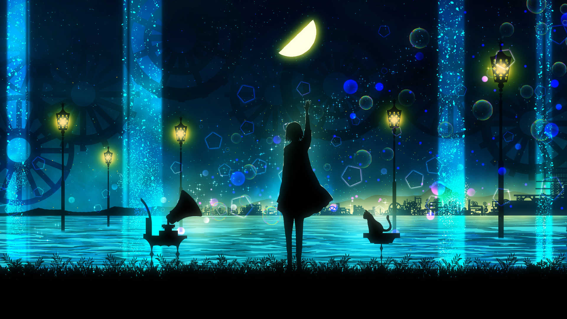 ['梦中相遇 2K动漫壁纸 初音 深海少女 macOS Mojave 唯美风景']