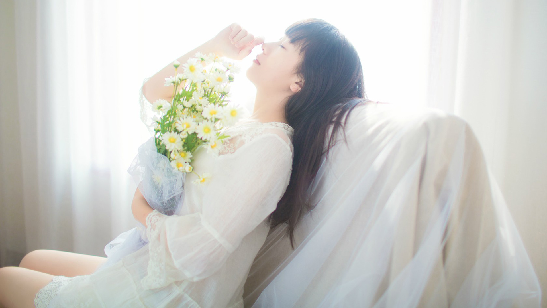 ['唯美小清新女生花卉文艺壁纸']