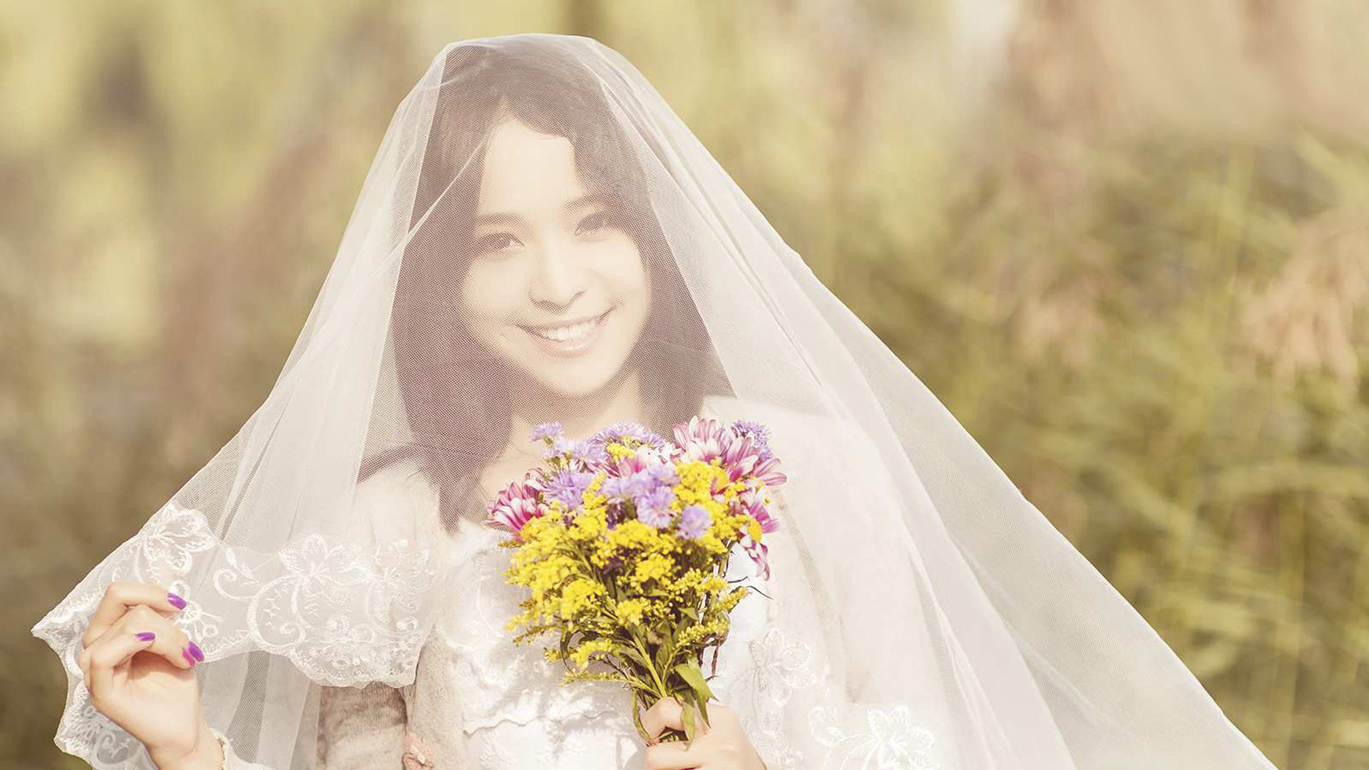 ['幸福 新娘 婚纱 桌面壁纸 高清 唯美']
