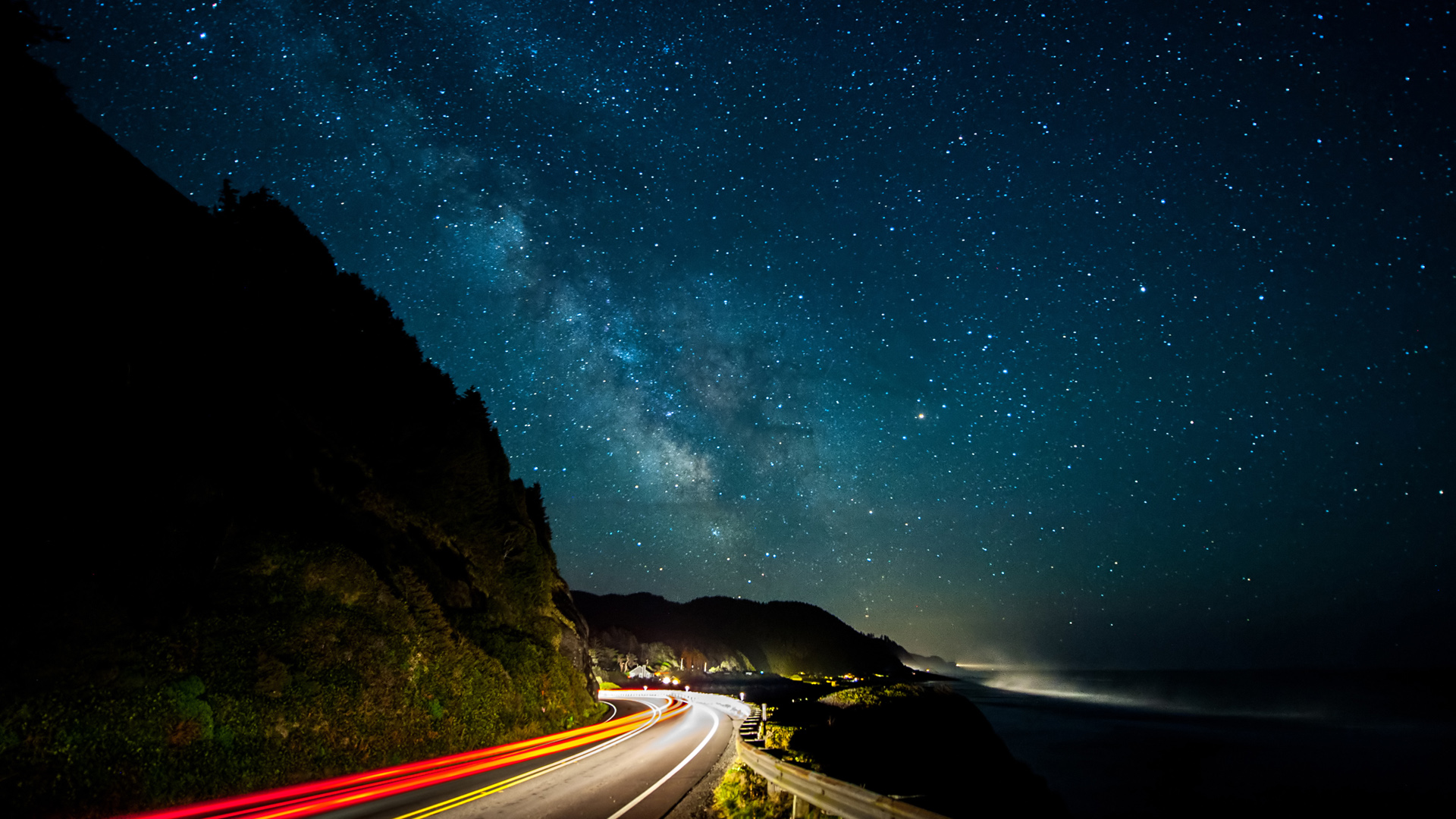 ['银河系 星空 路灯 2K 壁纸']