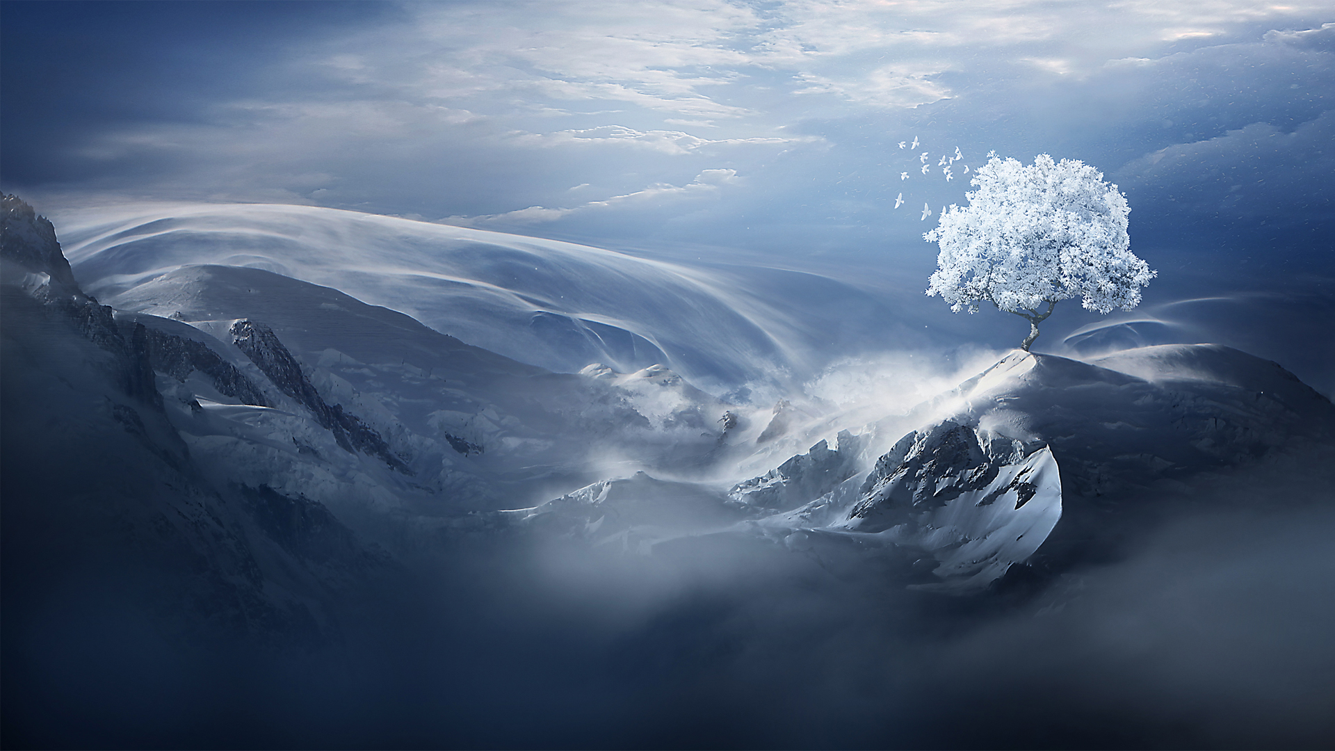 ['雪树 壁纸 高清 唯美 冬季 自然 风景 雪景 下载']