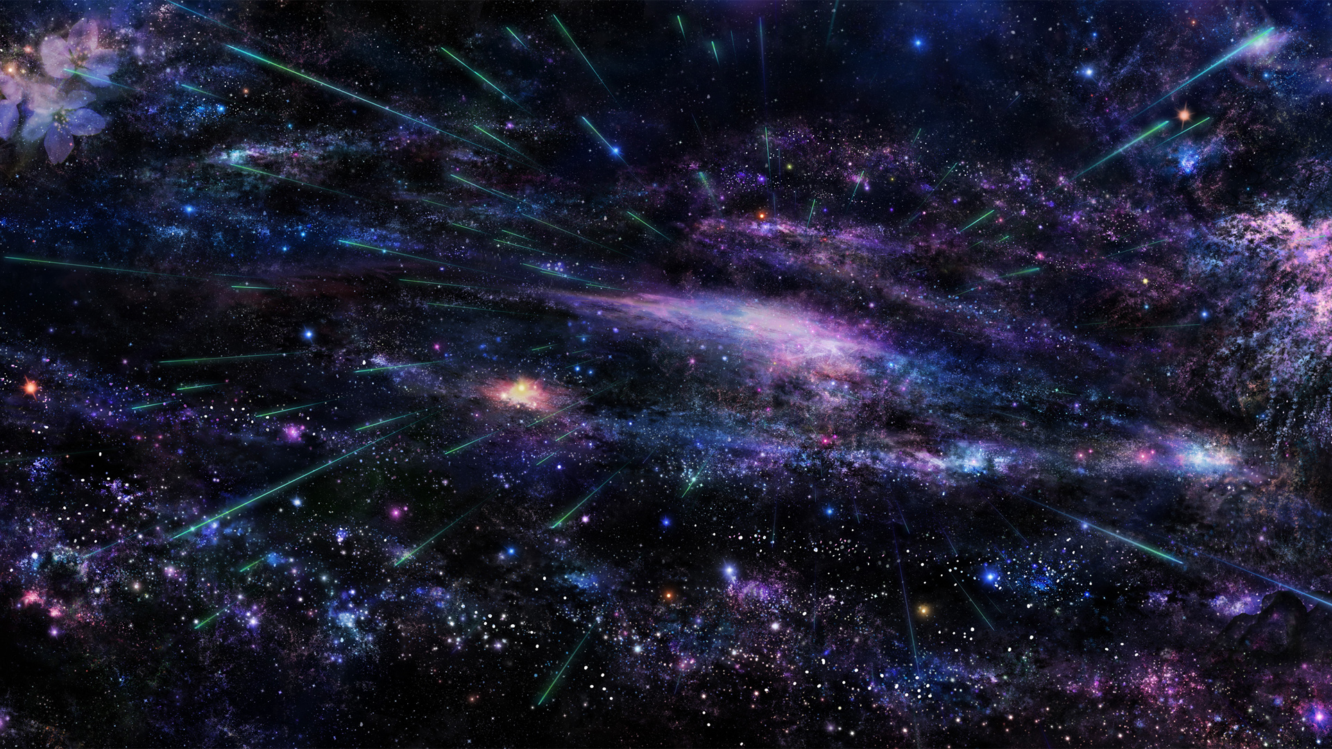 ['樱花树银河星空4K高清壁纸']