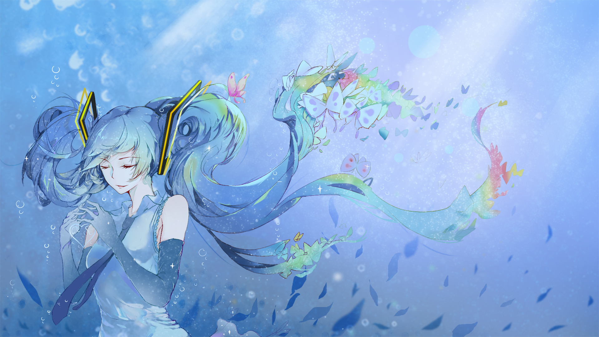 ['初音未来 深海少女 二次元 动漫壁纸 蓝色系 4K高清']