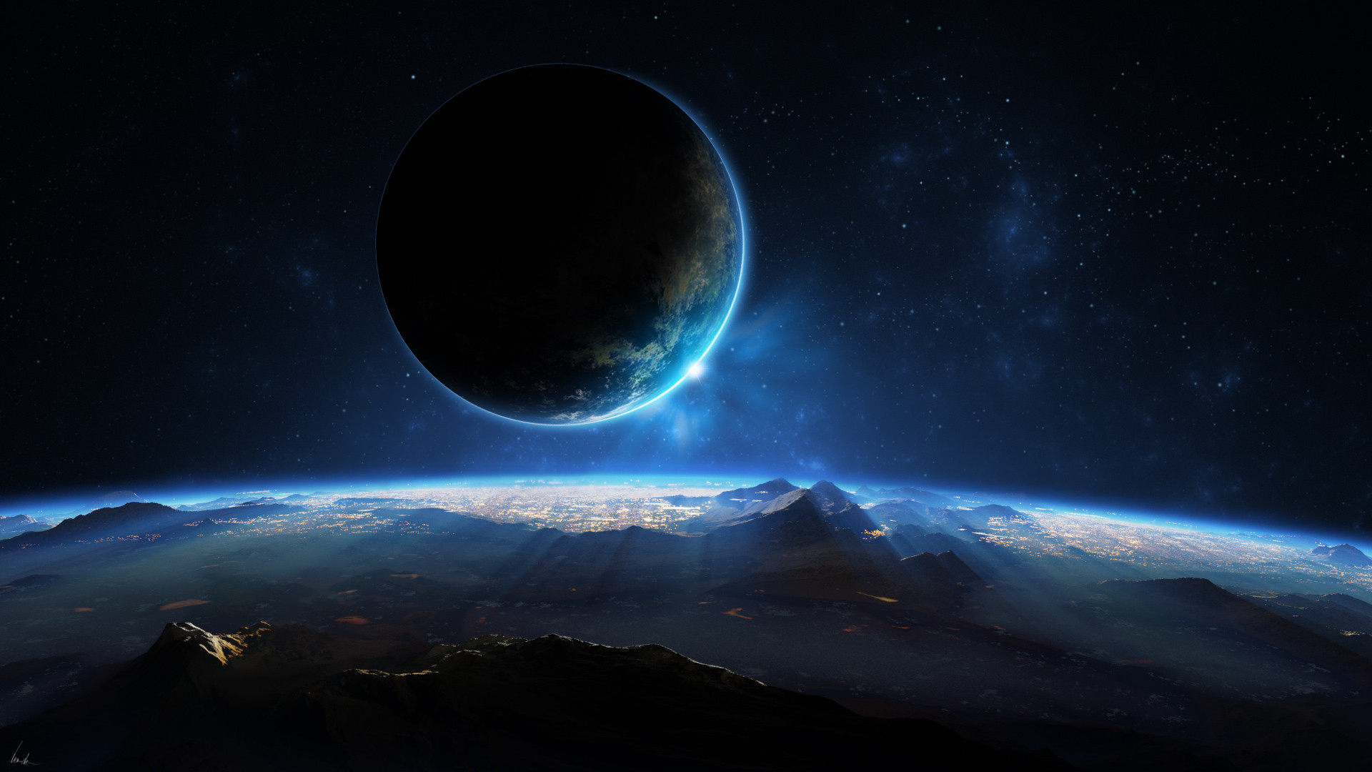 ['星空 月球 桌面壁纸 高清 唯美 4K']