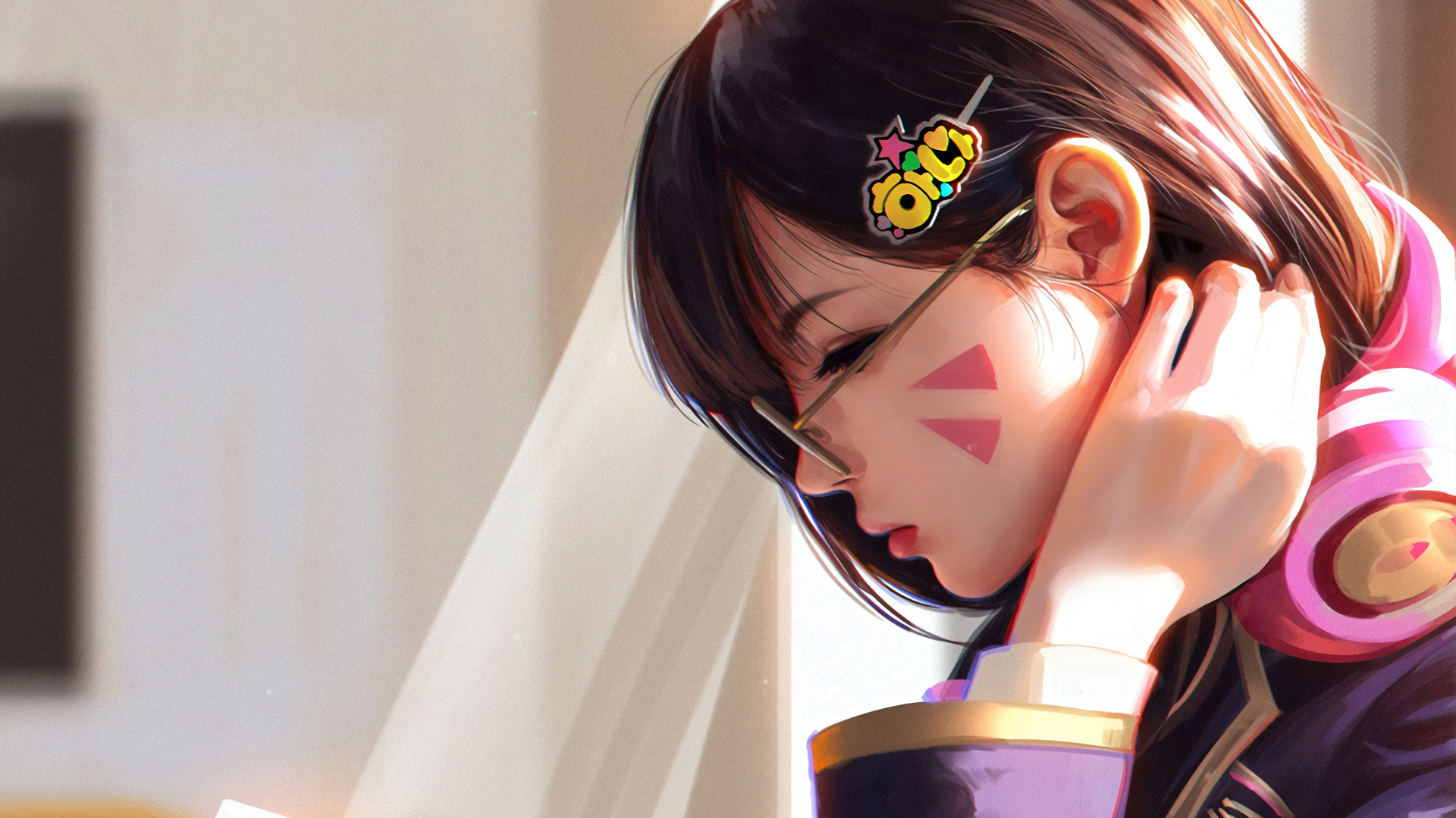 ['守望先锋 DVA 眼镜 美女 壁纸 高清 4K 动态壁纸']