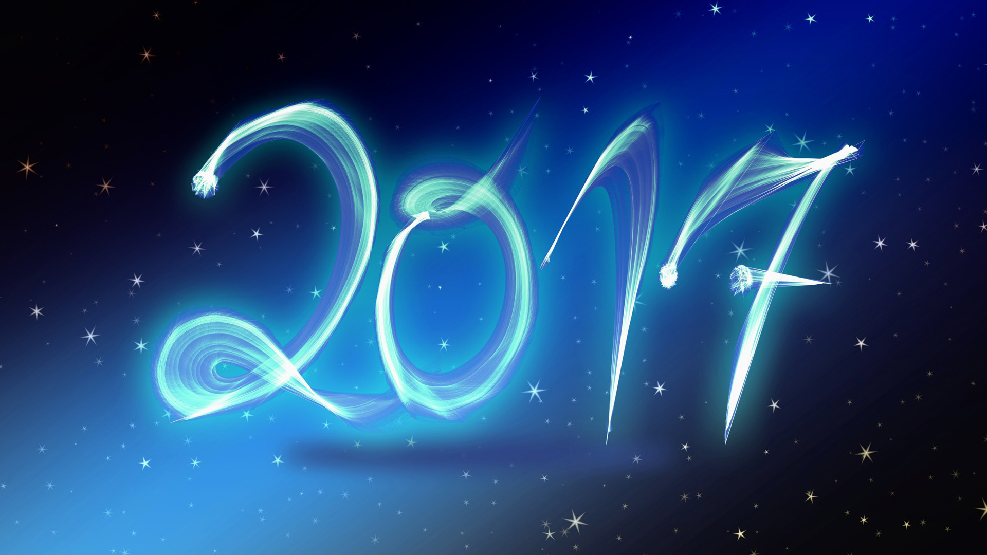 ['蓝色 星星 2017年数字 个性背景壁纸']
