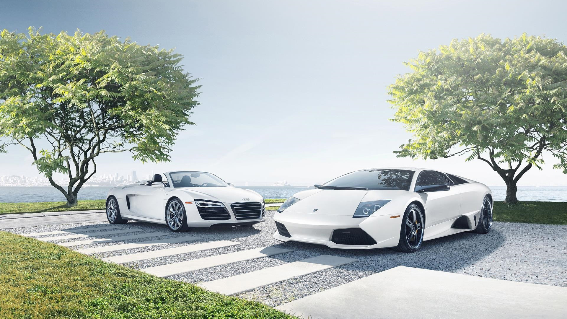 ['奥迪R8 Spider 兰博基尼 Murcielago LP640 蝙蝠 超跑 超清壁纸 风景摄影']