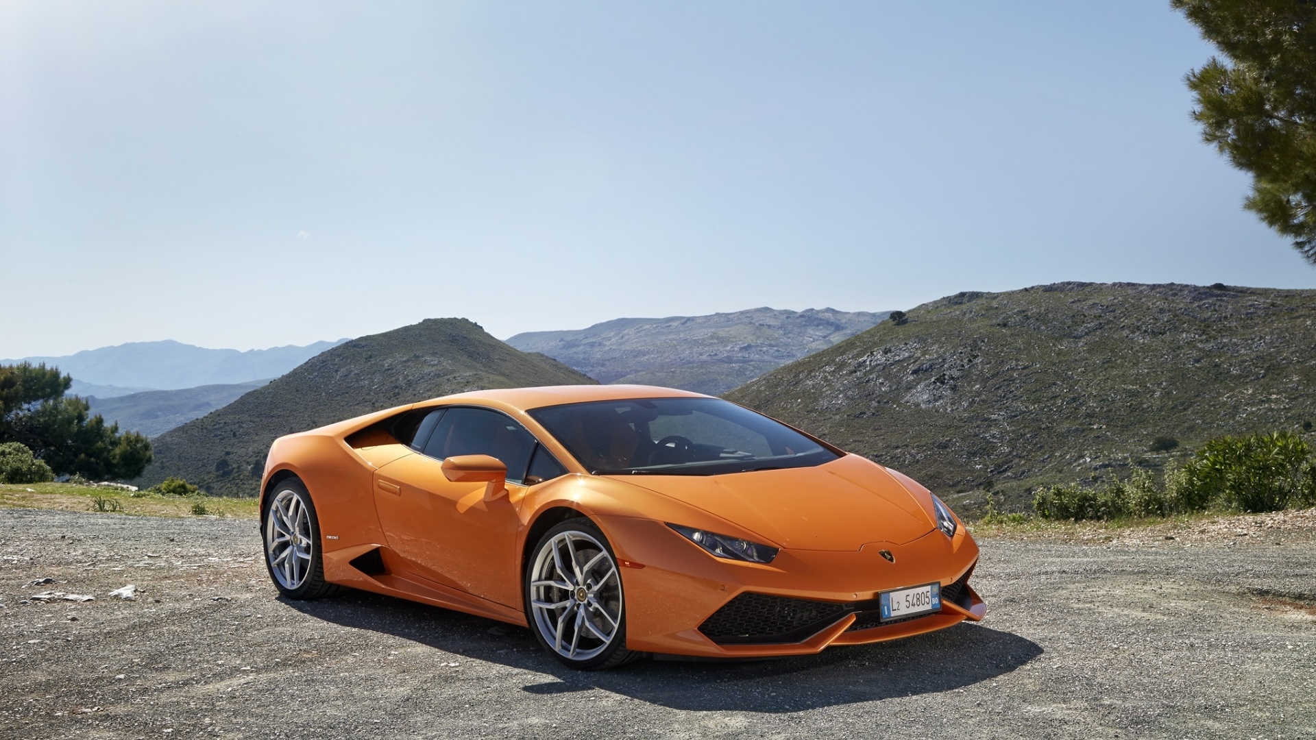 ['橙色 兰博基尼Huracan LP610 桌面壁纸 高清 跑车']