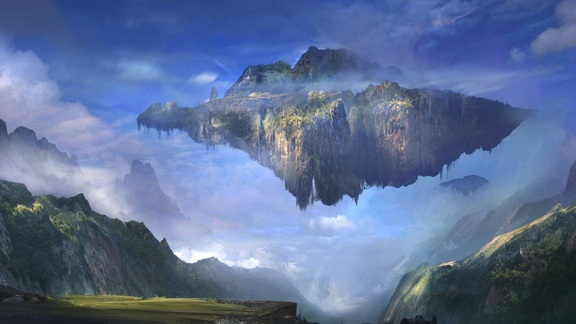 ['悬浮山 漂浮山 张家界 阿凡达取景地 袁家界乾坤柱 风景桌面壁纸']