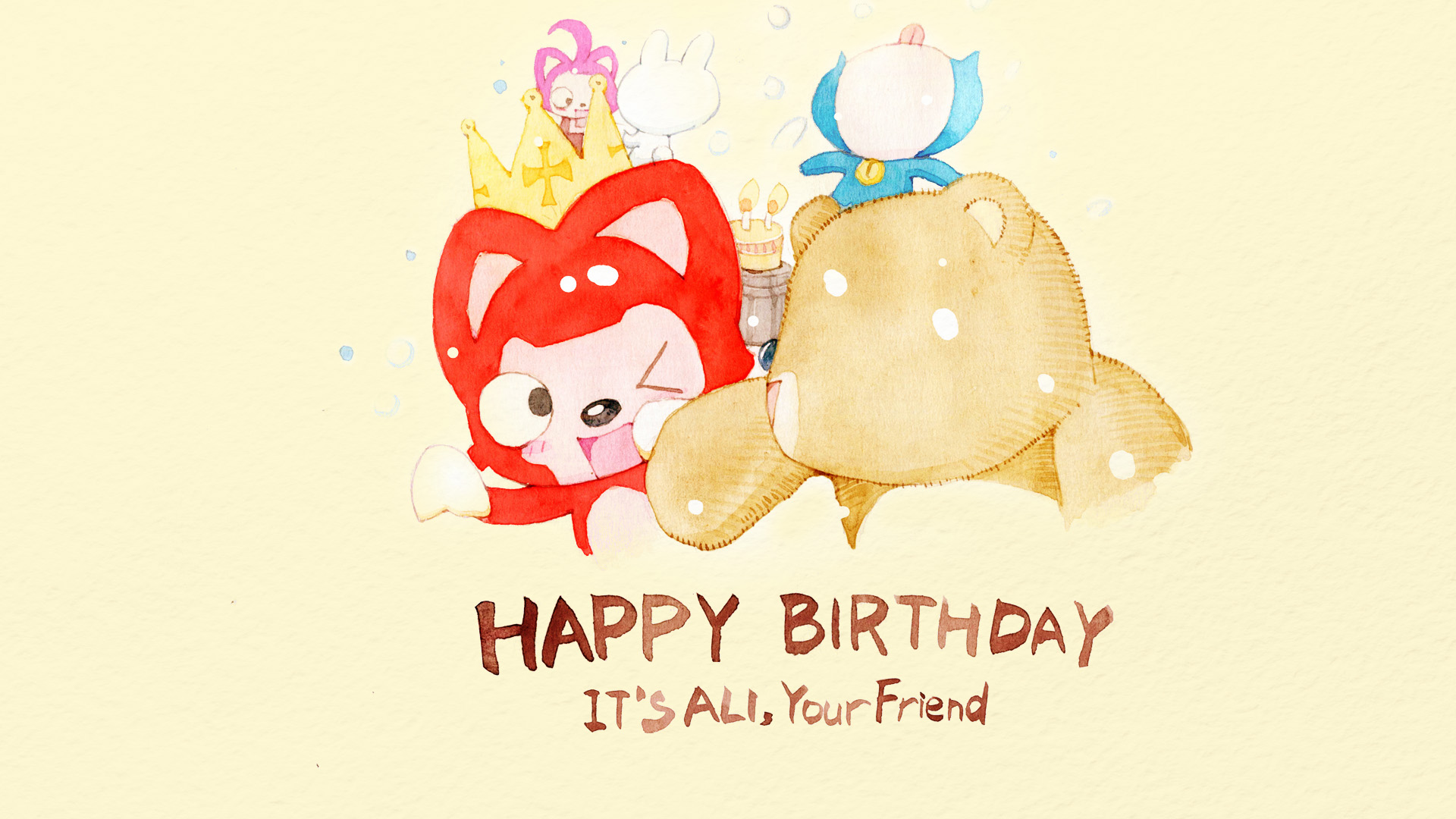 ['阿狸 生日壁纸 桌面壁纸 手机壁纸 生日快乐']