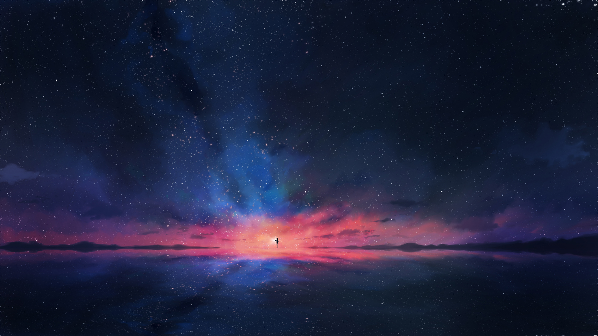 ['数星人 动漫星空 夜空 唯美壁纸 4K 风景']