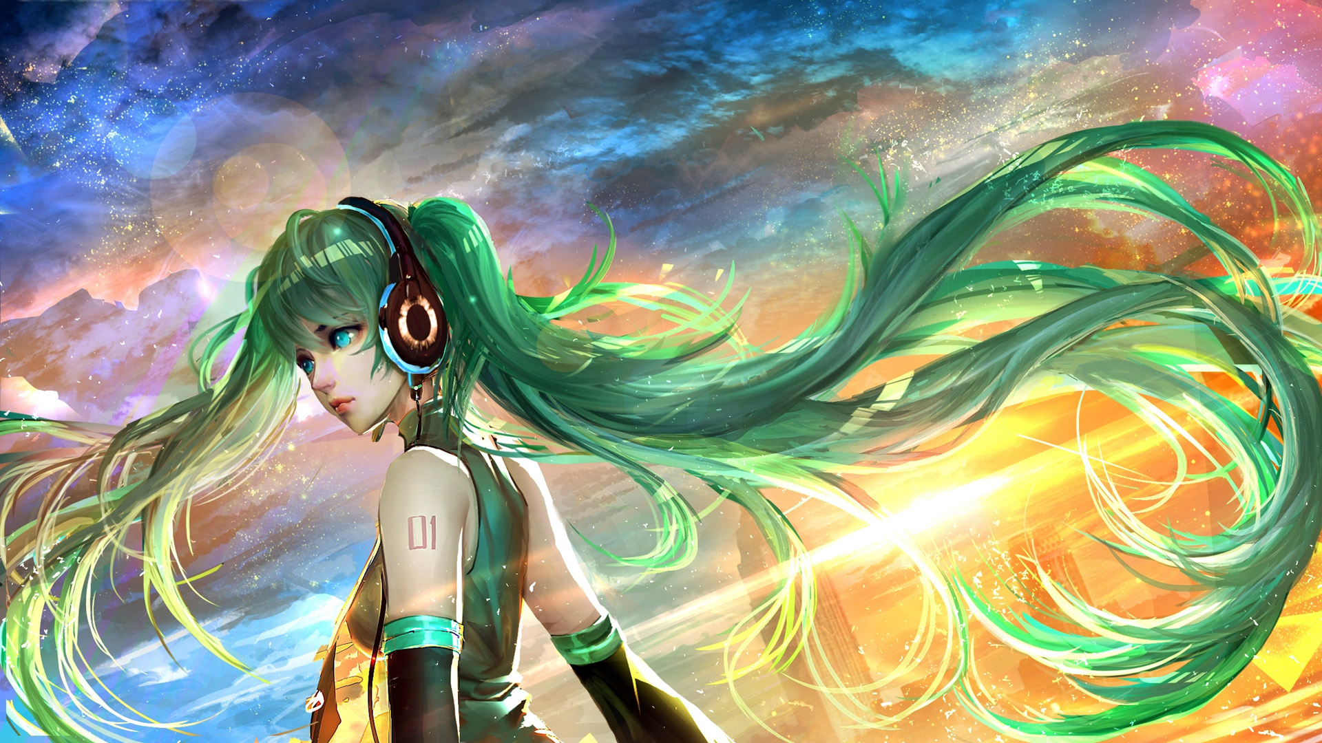 ['VOCALOID 三角初音 女孩 耳朵 动漫壁纸']
