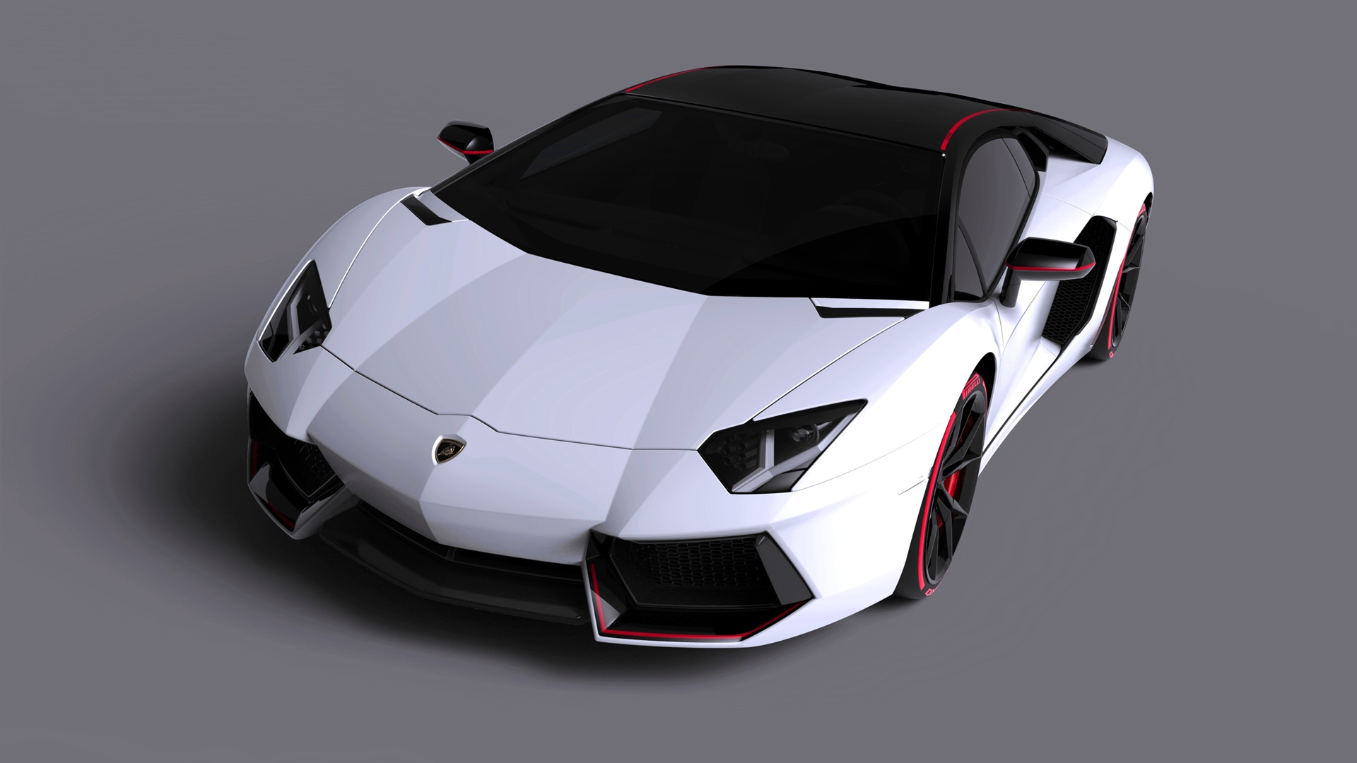 ['白色 兰博基尼Aventador LP700-4 高清 桌面壁纸']