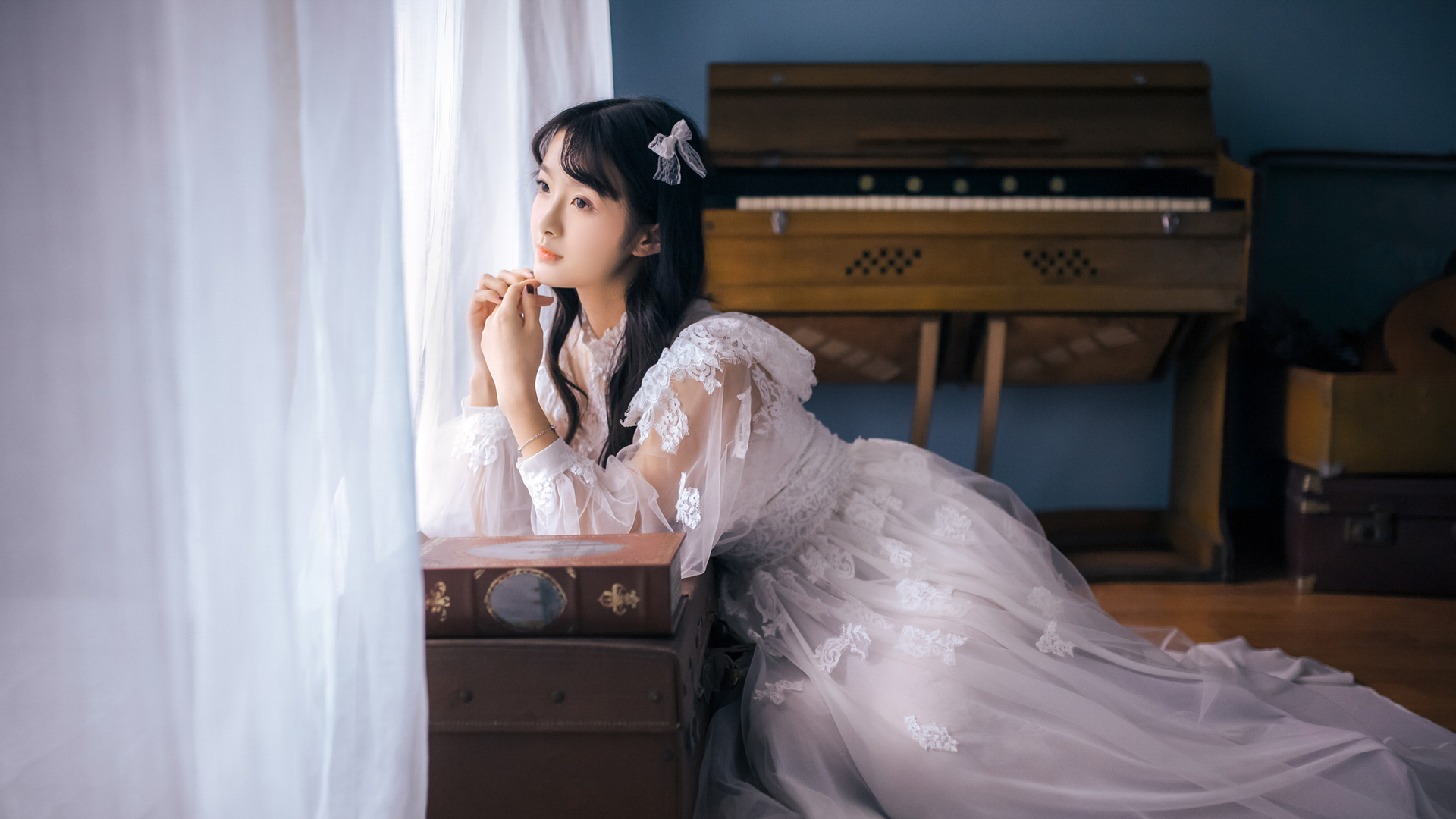 ['时光静好 清纯美女桌面壁纸 4K高清 文静女孩 写真壁纸']