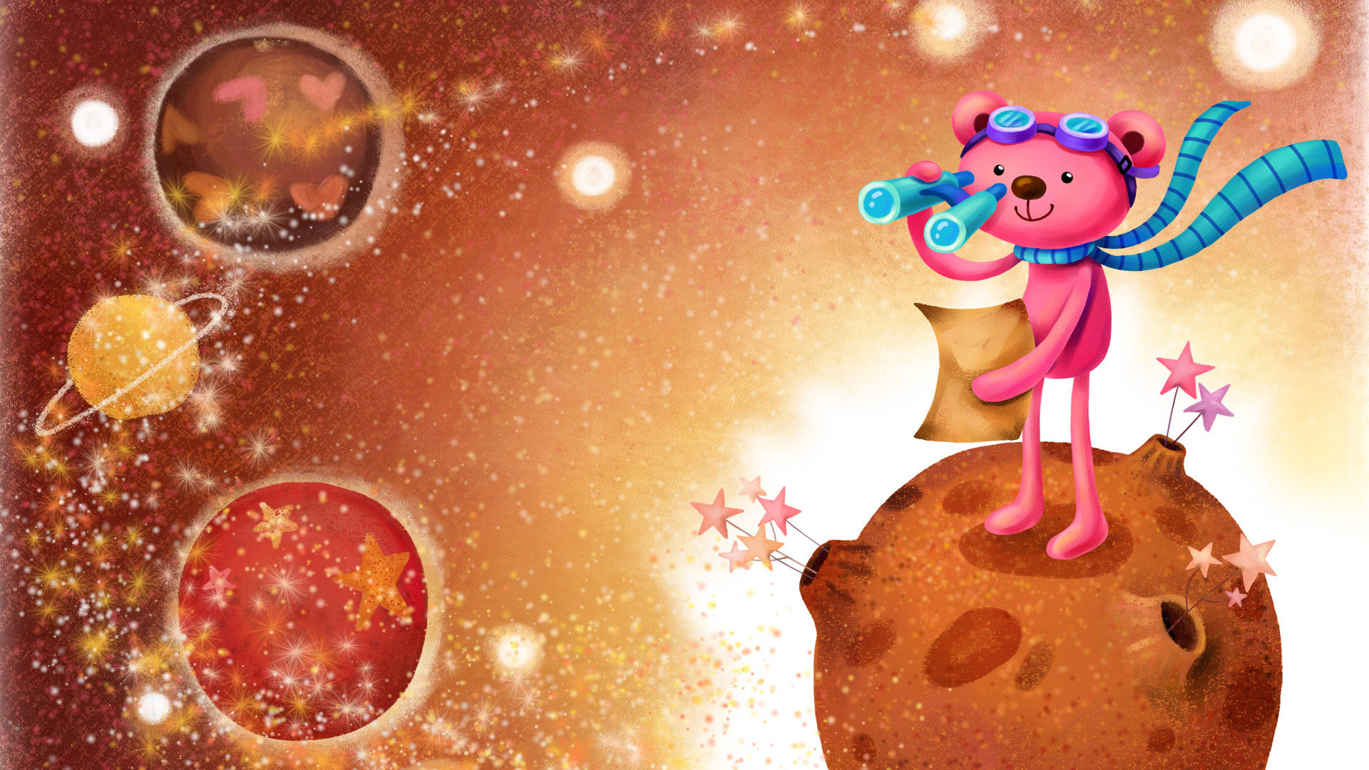 ['奇幻魔法星球 高清壁纸 科幻插画 唯美设计 4K超清 手绘素材']