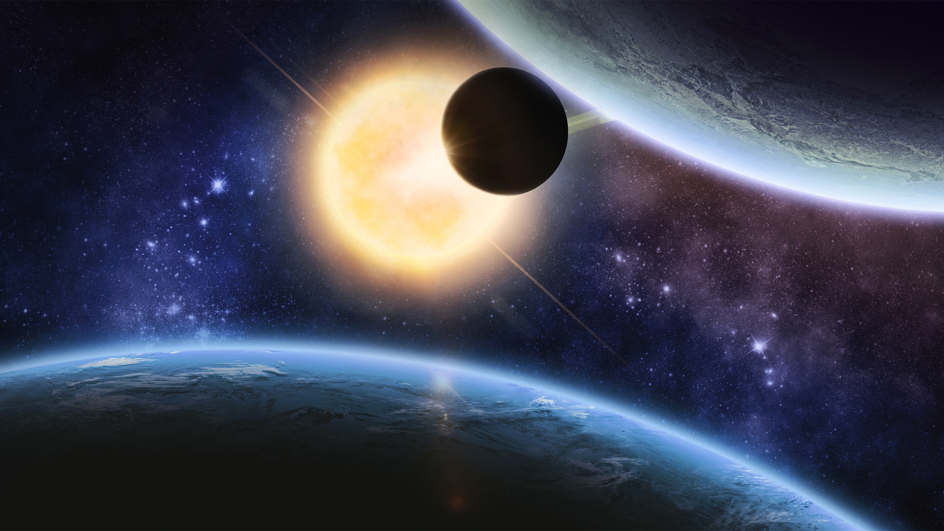 ['2K宇宙太空星球星空风景桌面壁纸']